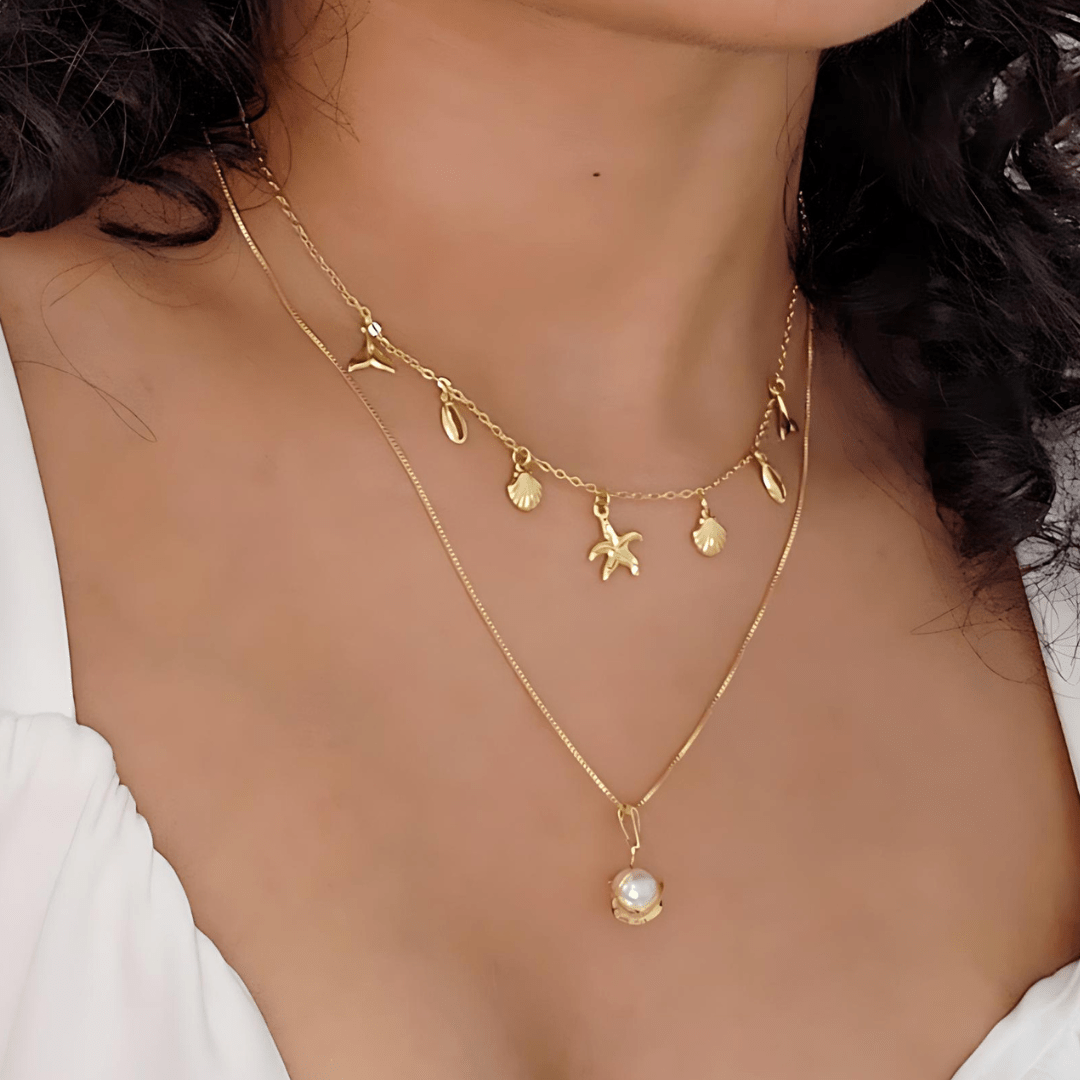 Choker Mix Fundo do Mar - Banho de Ouro 18k