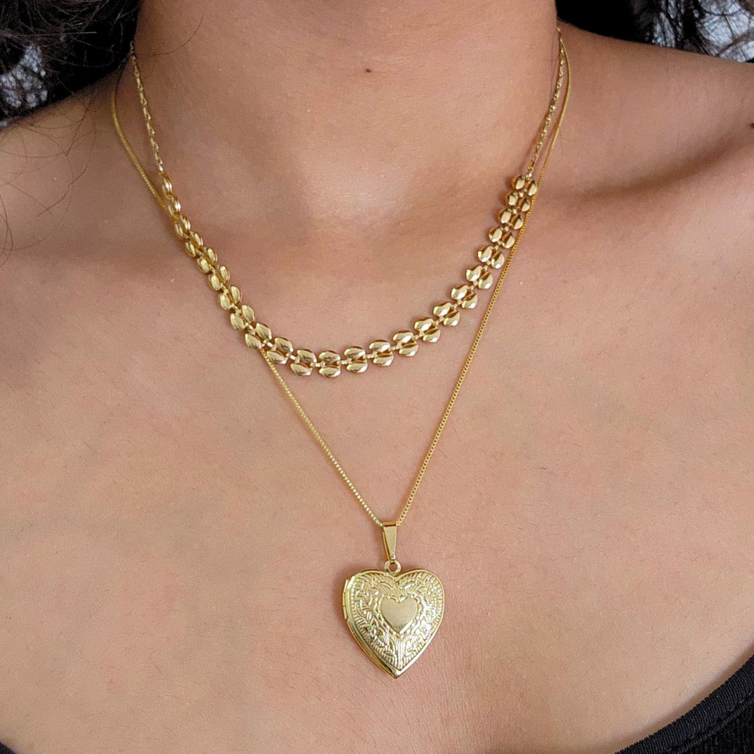 Colar Malha Trabalhada - Banho de Ouro 18k