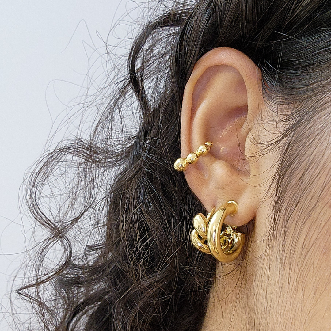 Brinco Argola Chunky – Banho de Ouro 18k