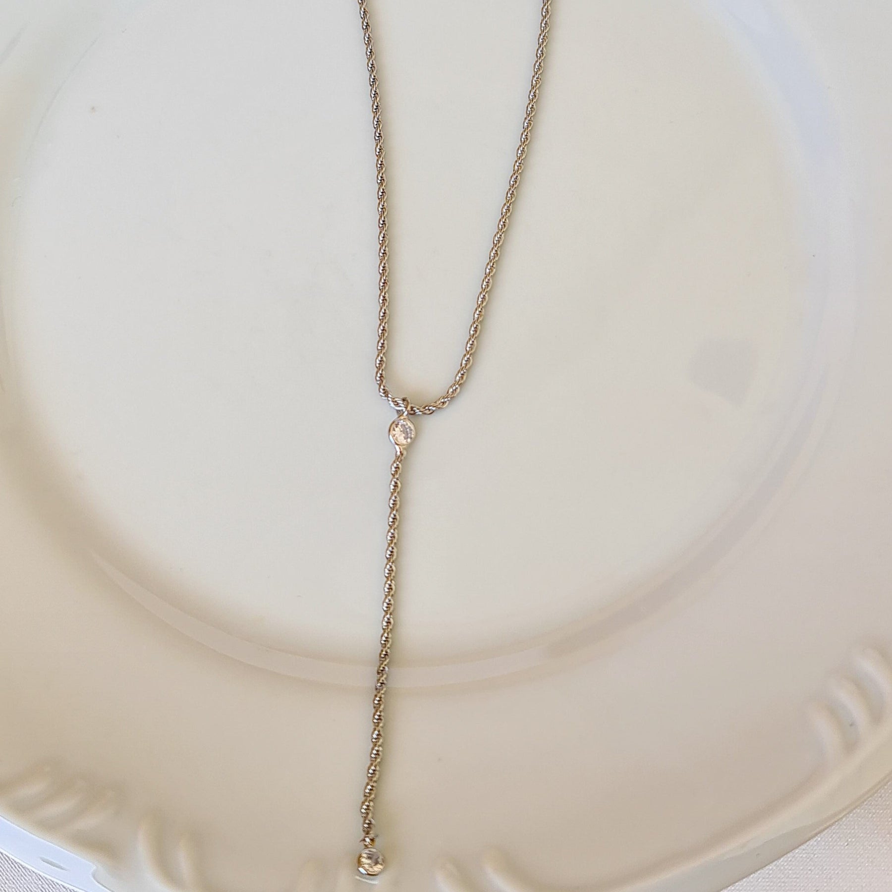 Colar Gravatinha Cordão Baiano - Banho de Ródio Branco