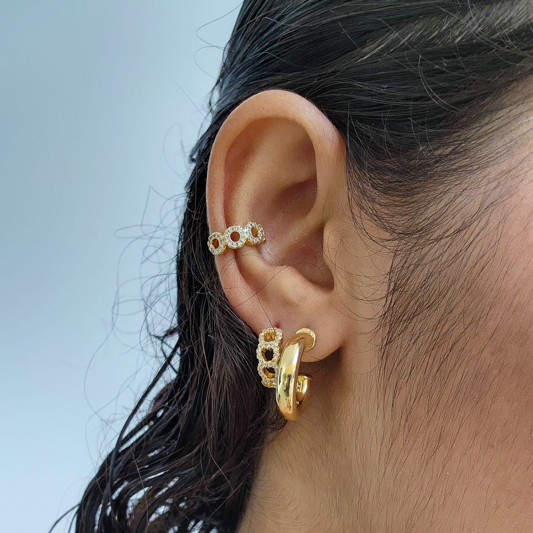 Brinco Argola Chunky – Banho de Ouro 18k