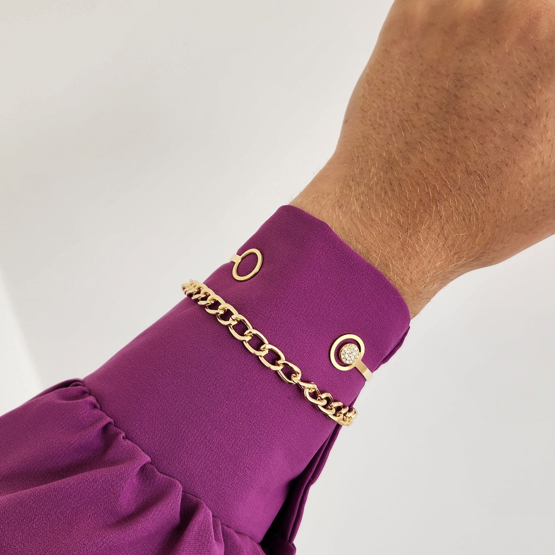 Pulseira Elos Groumet - Banho de Ouro 18k