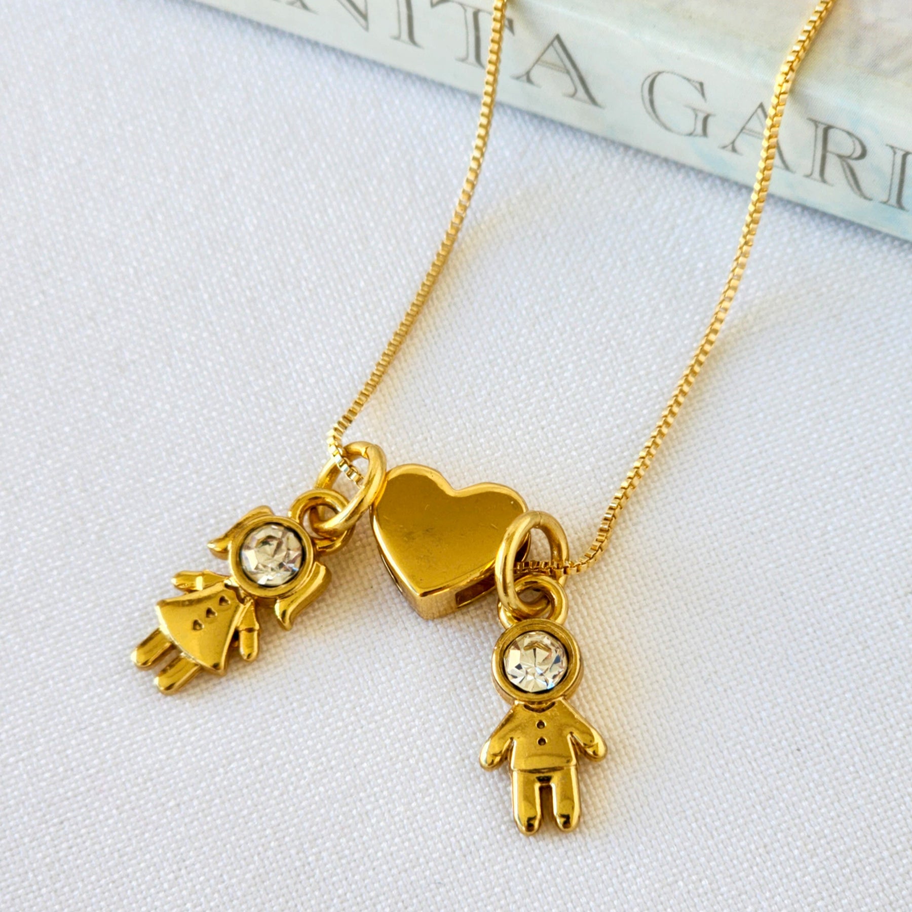 Colar Filhos Personalizado Menino Menina - Banho de Ouro 18k