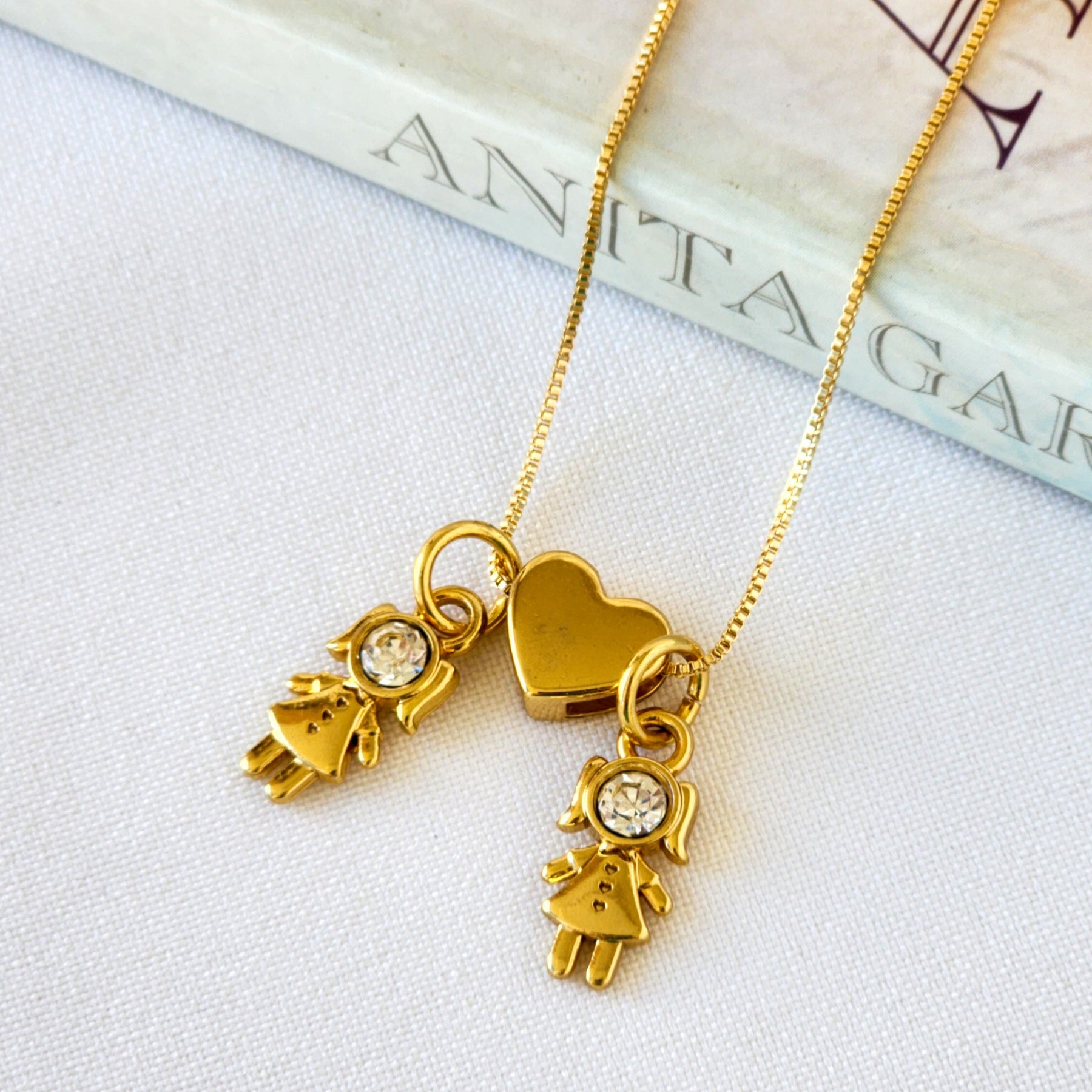 Colar Filhos Personalizado Menino Menina - Banho de Ouro 18k