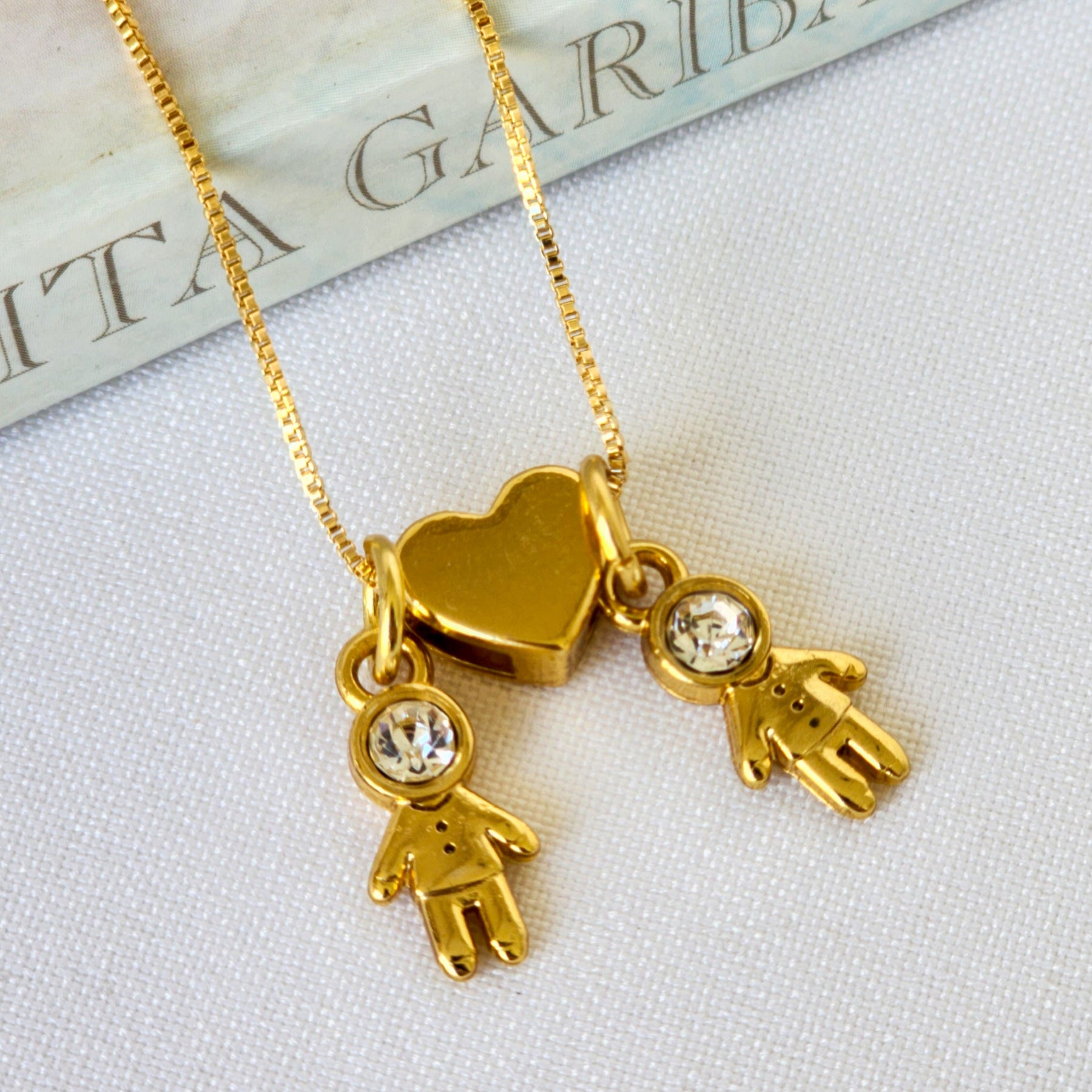 Colar Filhos Personalizado Menino Menina - Banho de Ouro 18k