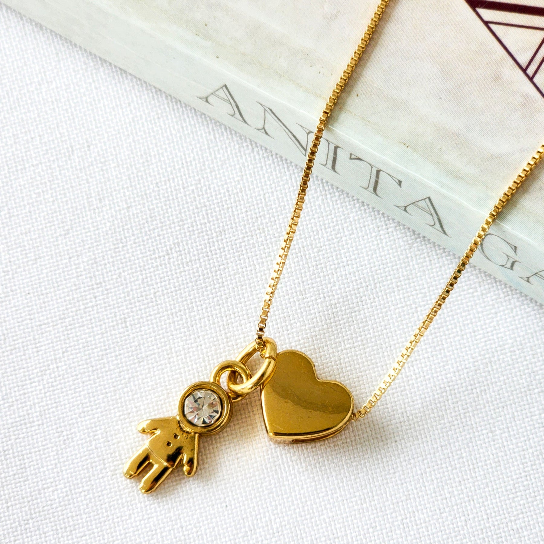 Colar Filhos Personalizado Menino Menina - Banho de Ouro 18k