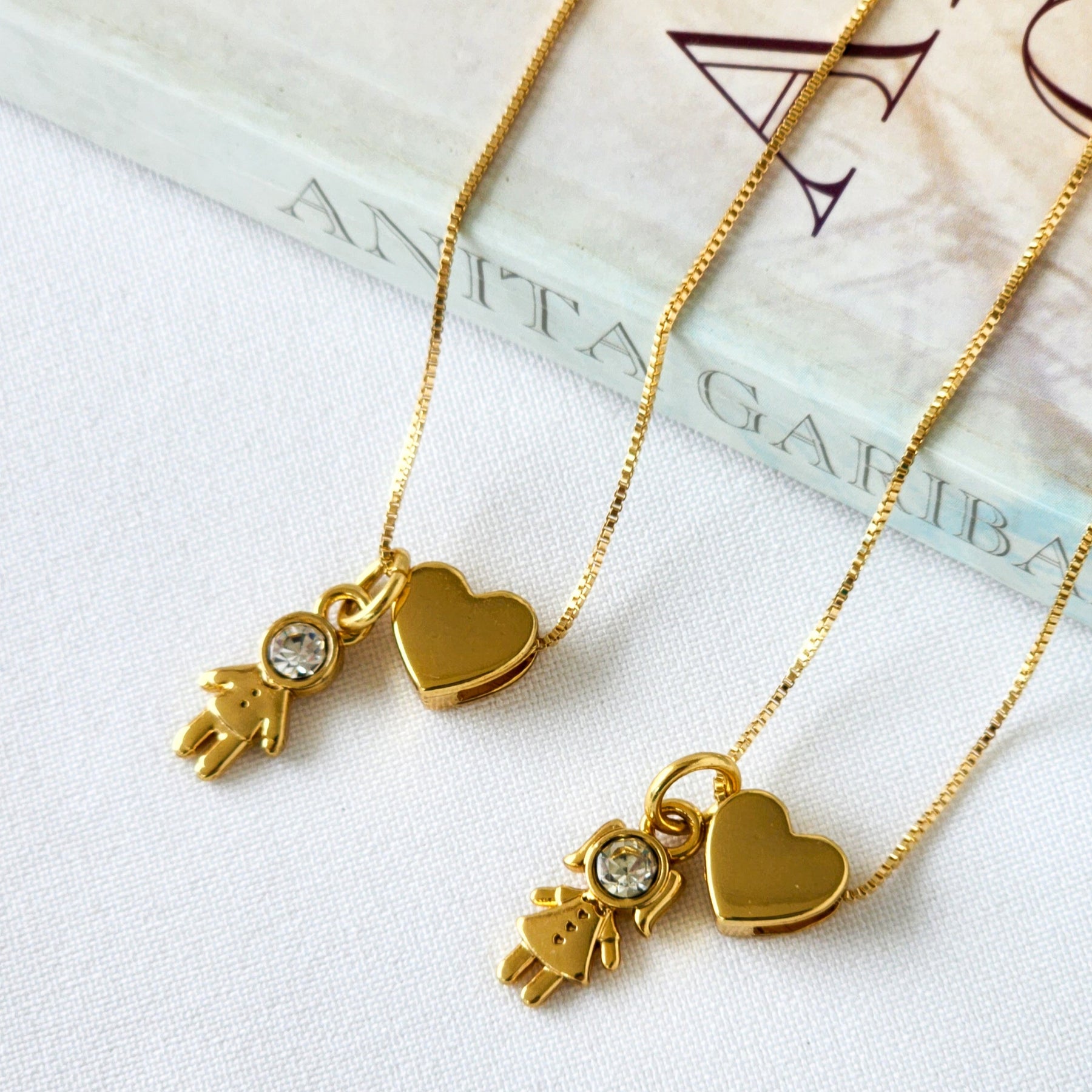 Colar Filhos Personalizado Menino Menina - Banho de Ouro 18k