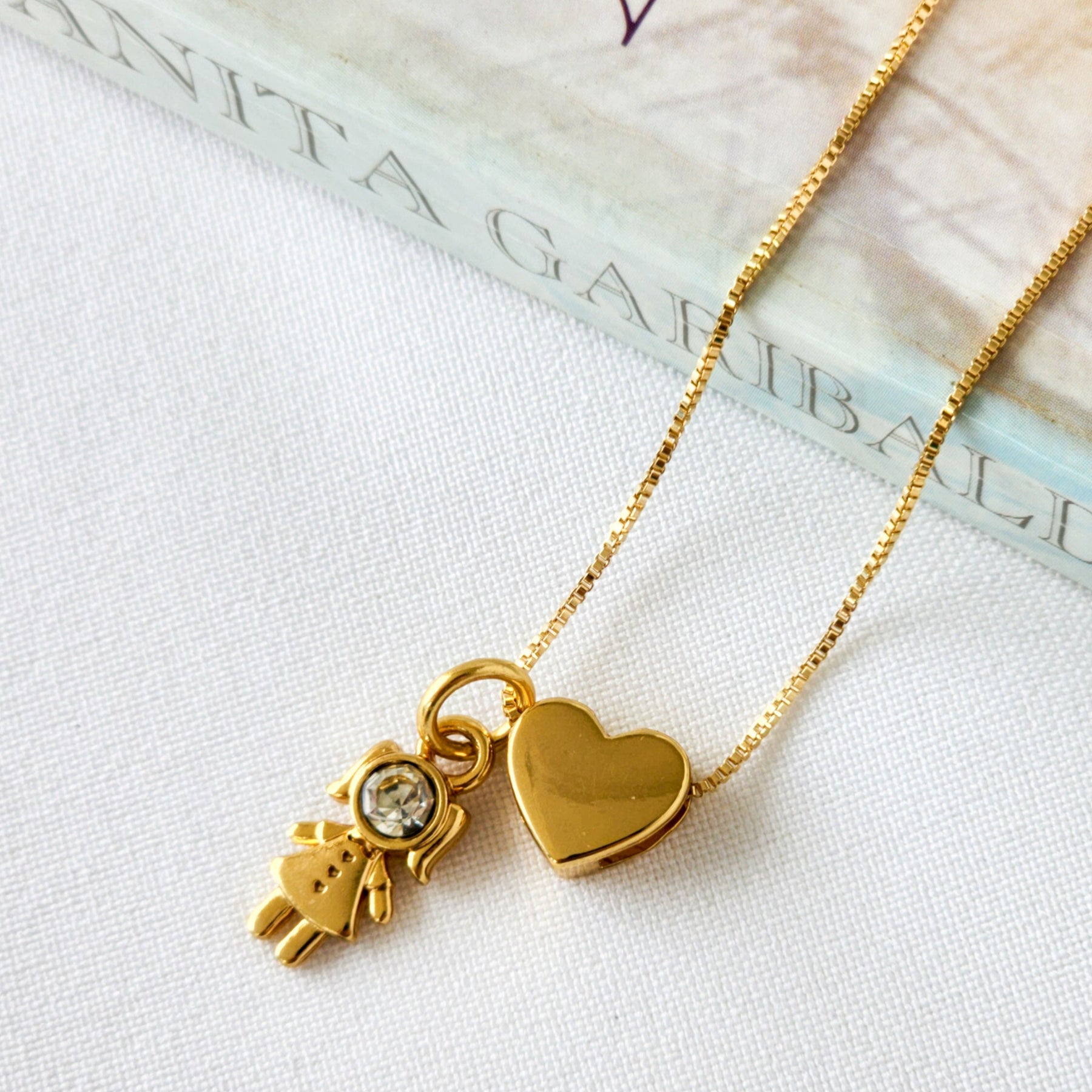 Colar Filhos Personalizado Menino Menina - Banho de Ouro 18k