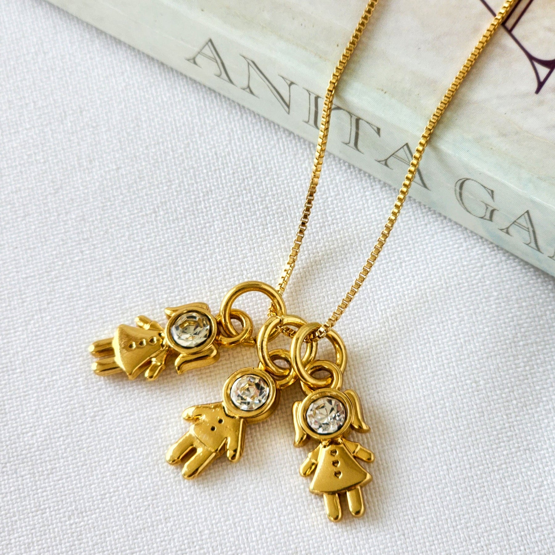 Colar Filhos Personalizado Menino Menina - Banho de Ouro 18k