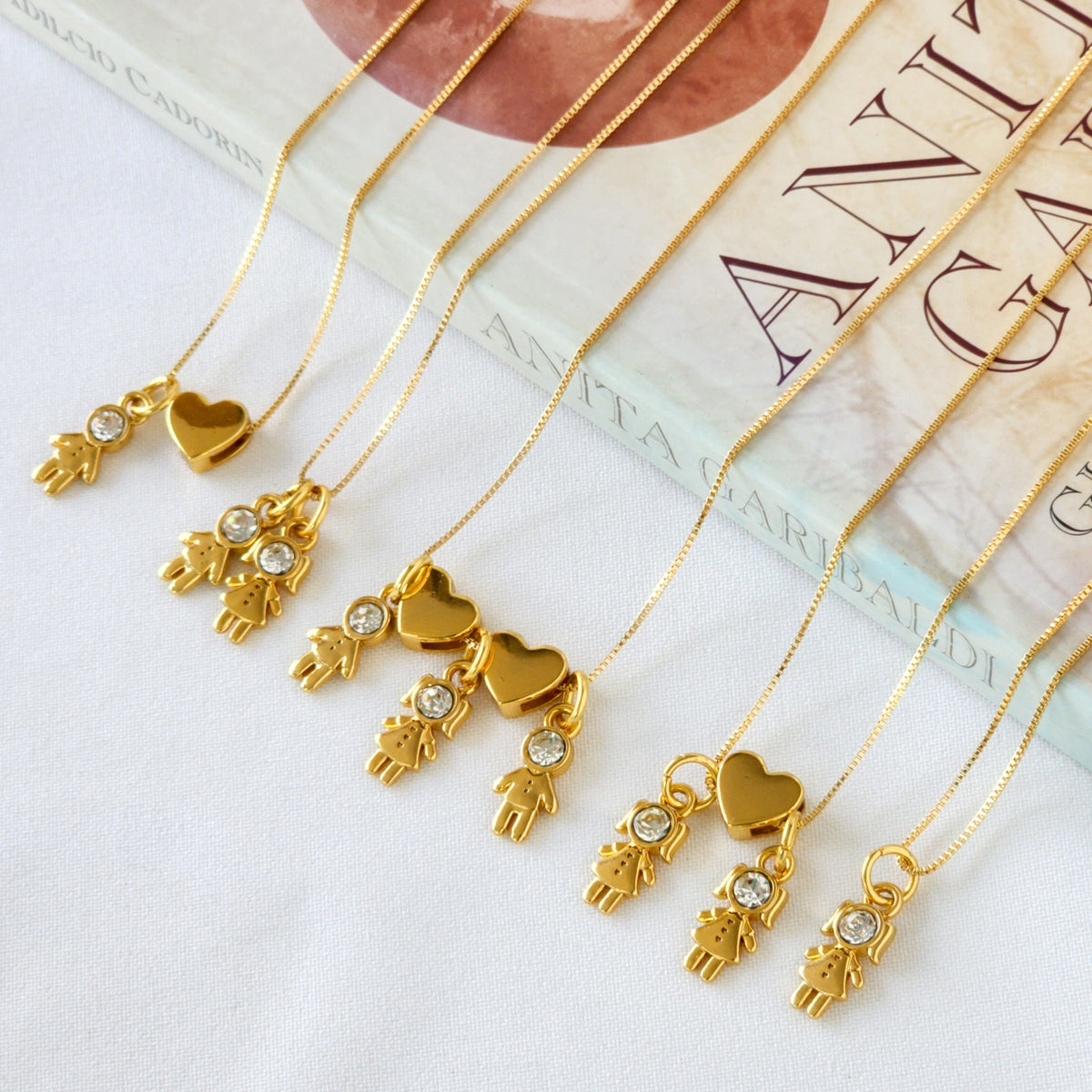 Colar Filhos Personalizado Menino Menina - Banho de Ouro 18k