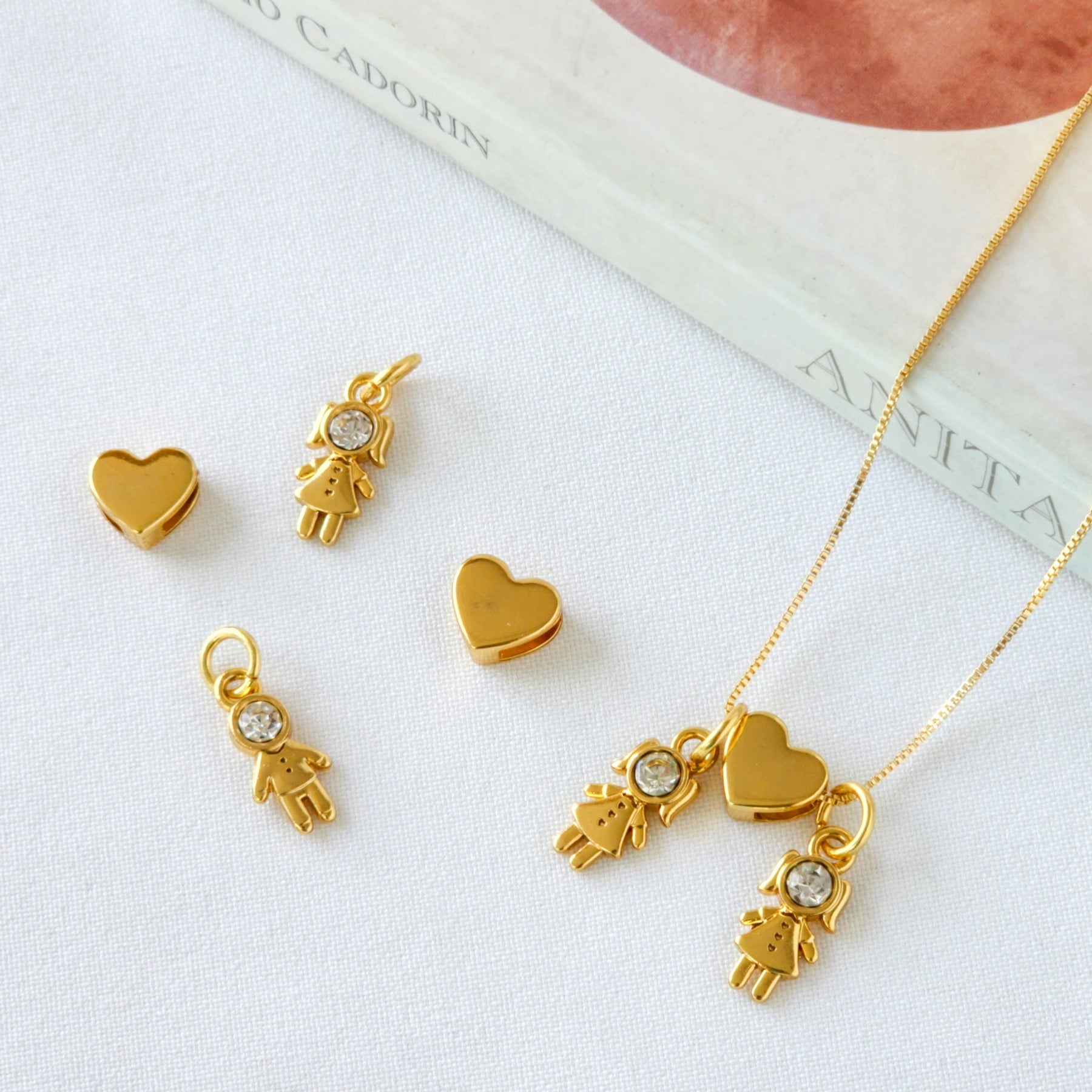 Colar Filhos Personalizado Menino Menina - Banho de Ouro 18k