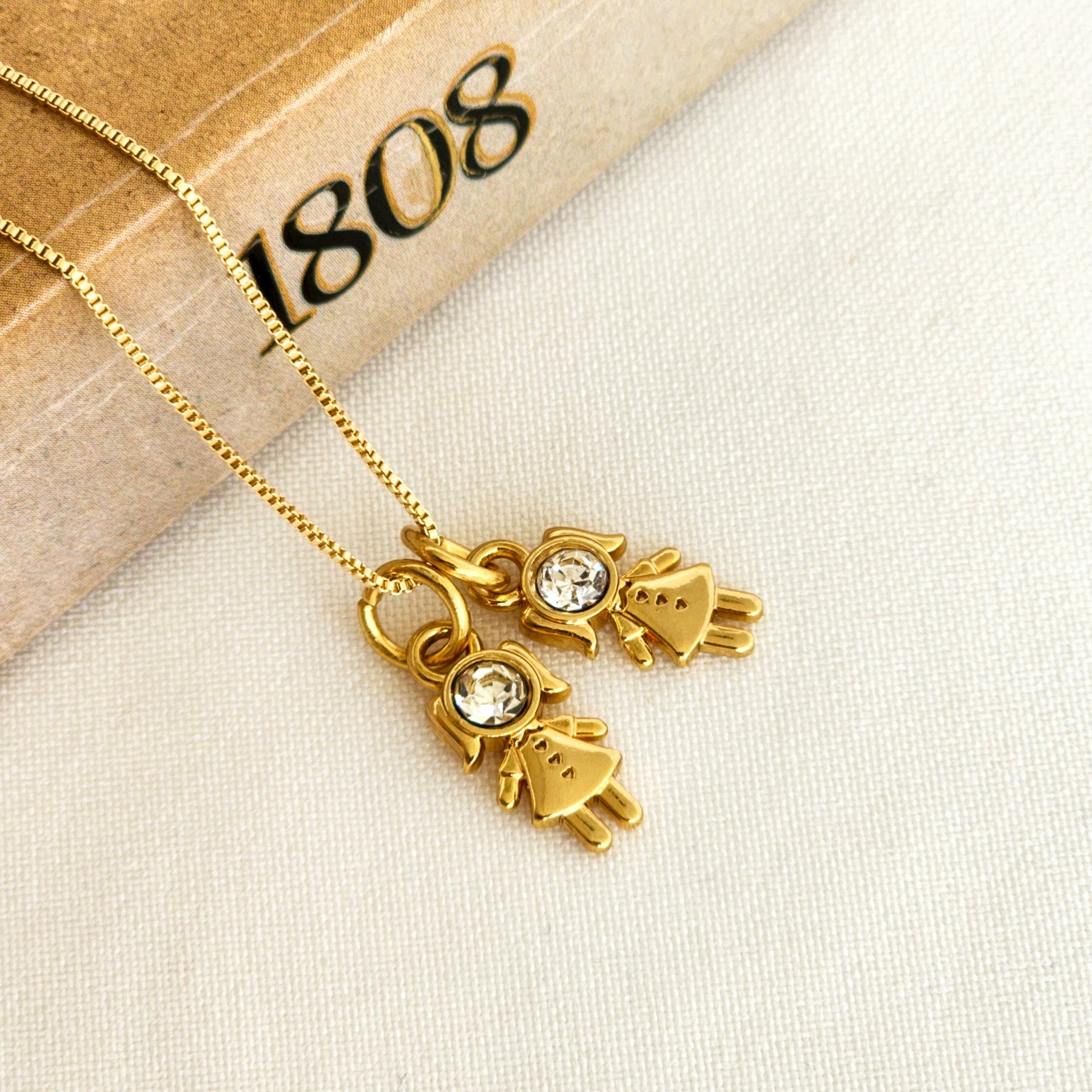 Colar Filhos Personalizado Menino Menina - Banho de Ouro 18k