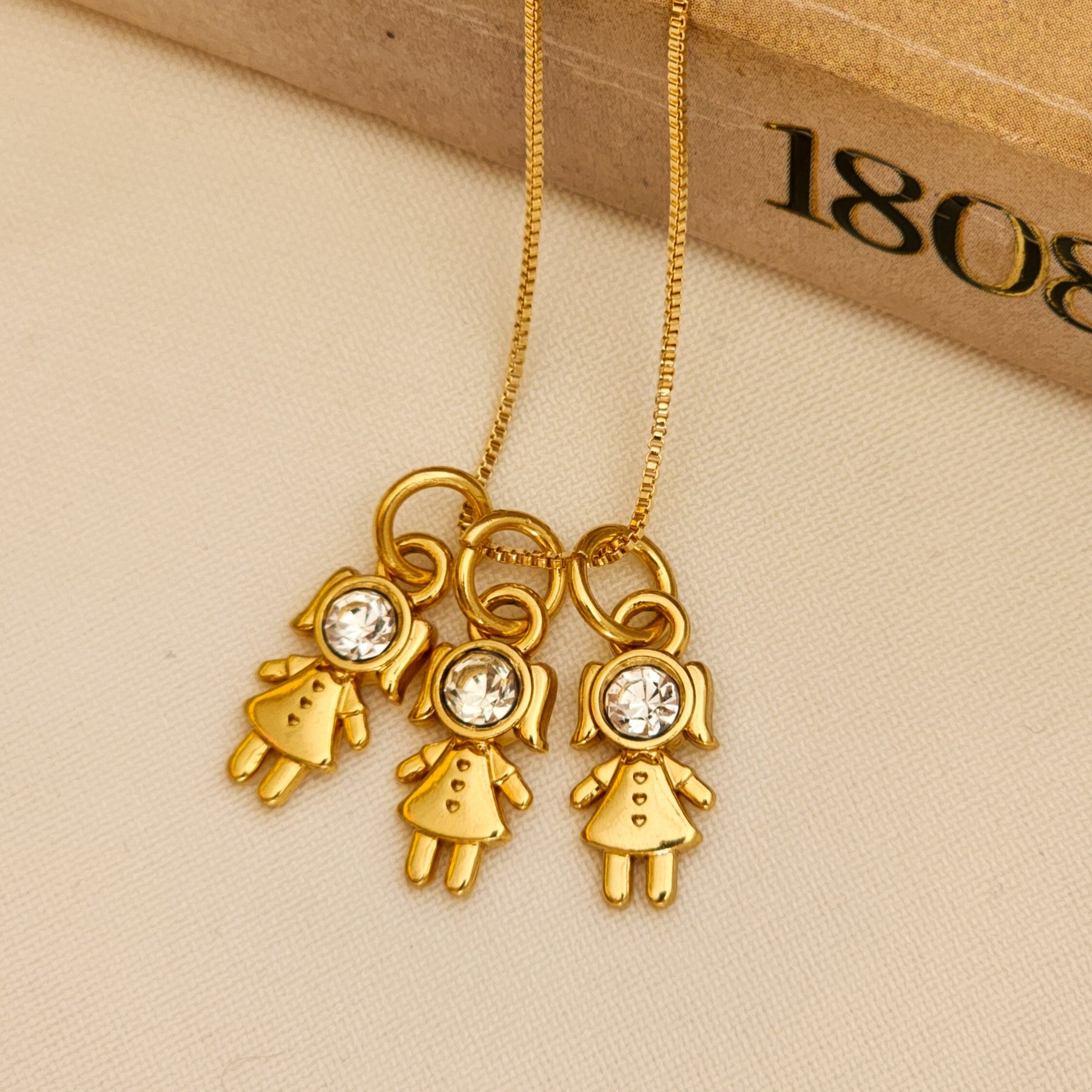 Colar Filhos Personalizado Menino Menina - Banho de Ouro 18k