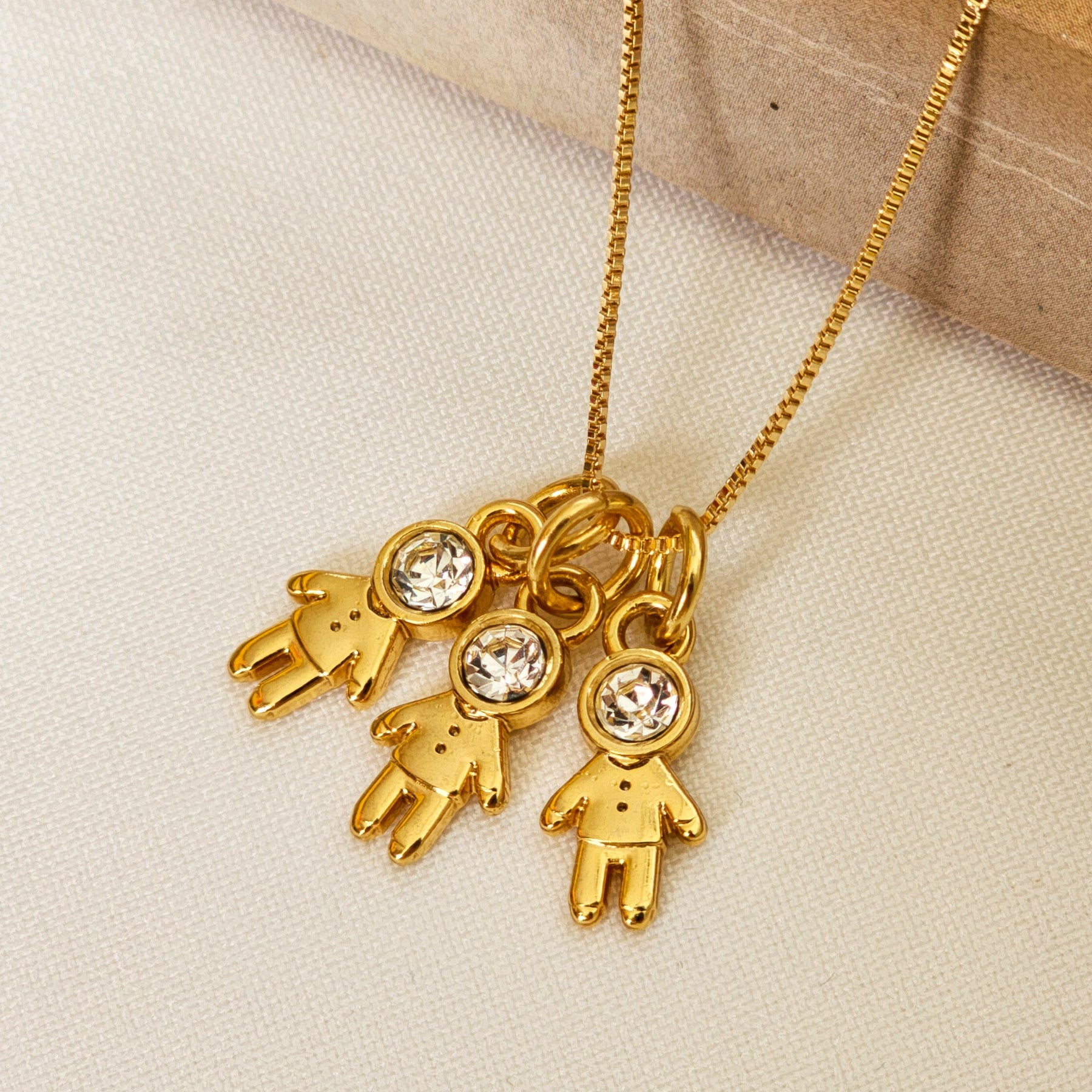 Colar Filhos Personalizado Menino Menina - Banho de Ouro 18k