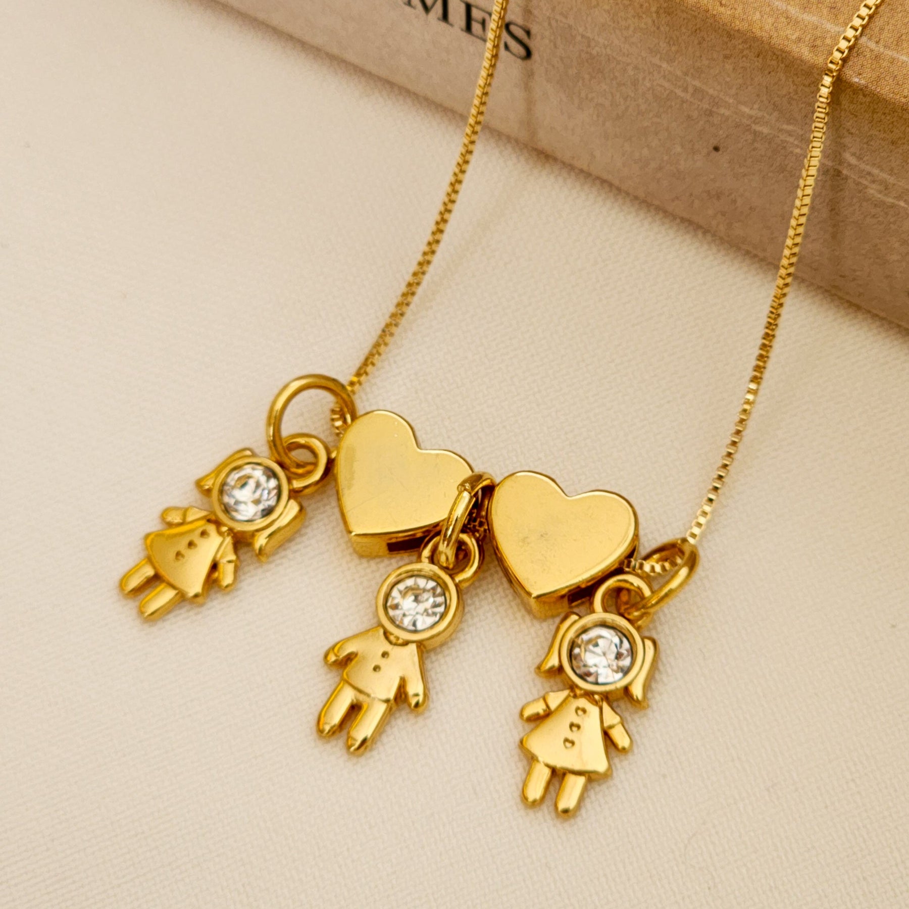 Colar Filhos Personalizado Menino Menina - Banho de Ouro 18k