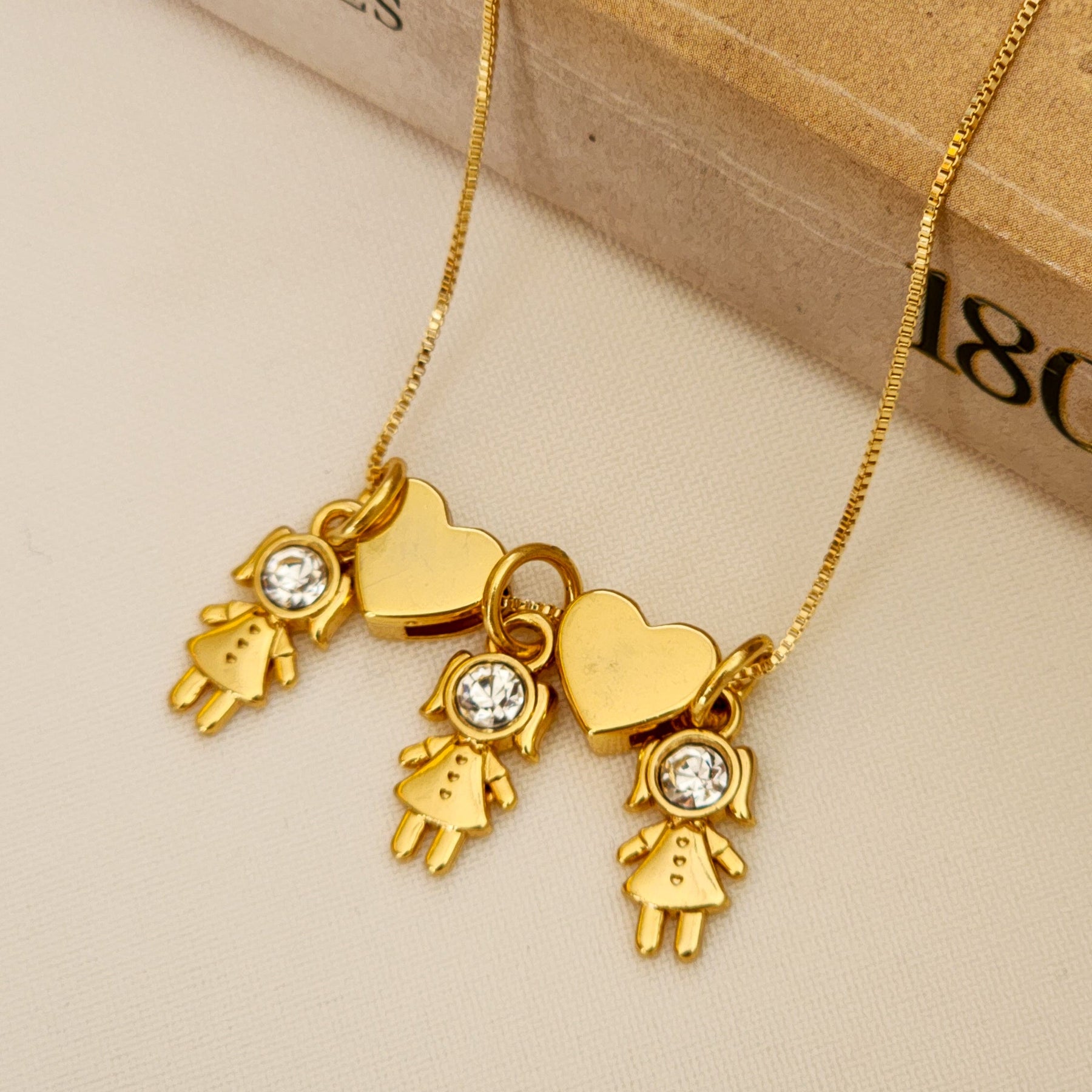 Colar Filhos Personalizado Menino Menina - Banho de Ouro 18k