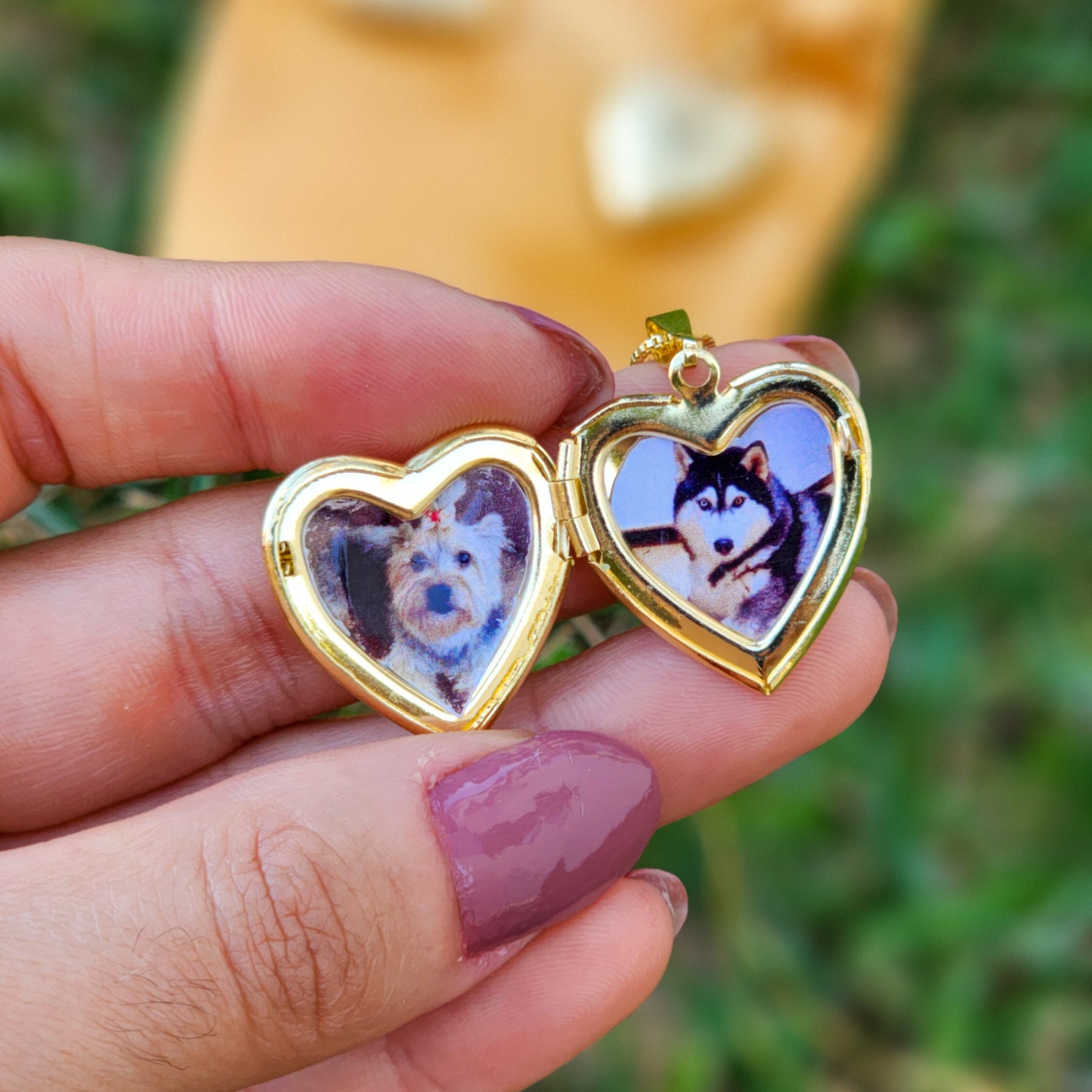 Colar Relicário Coração Personalizado - Banho de Ouro 18k