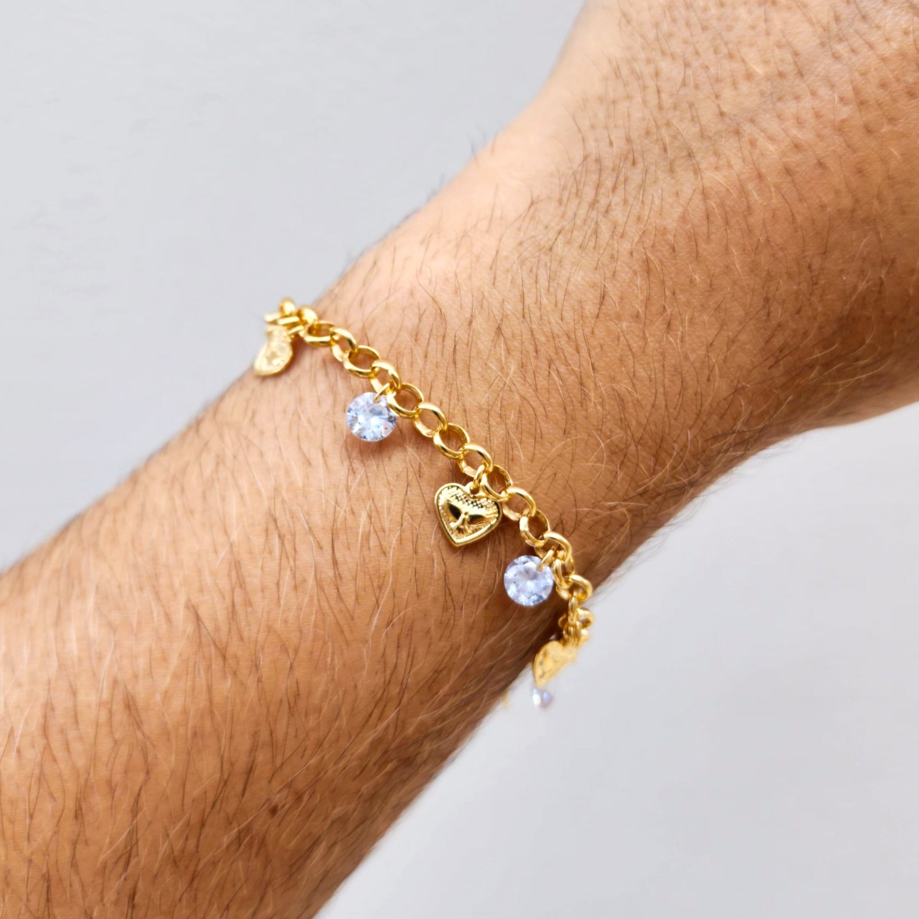 Pulseira Elo Português Espírito Santo Pomba da Paz – Banho de Ouro 18k