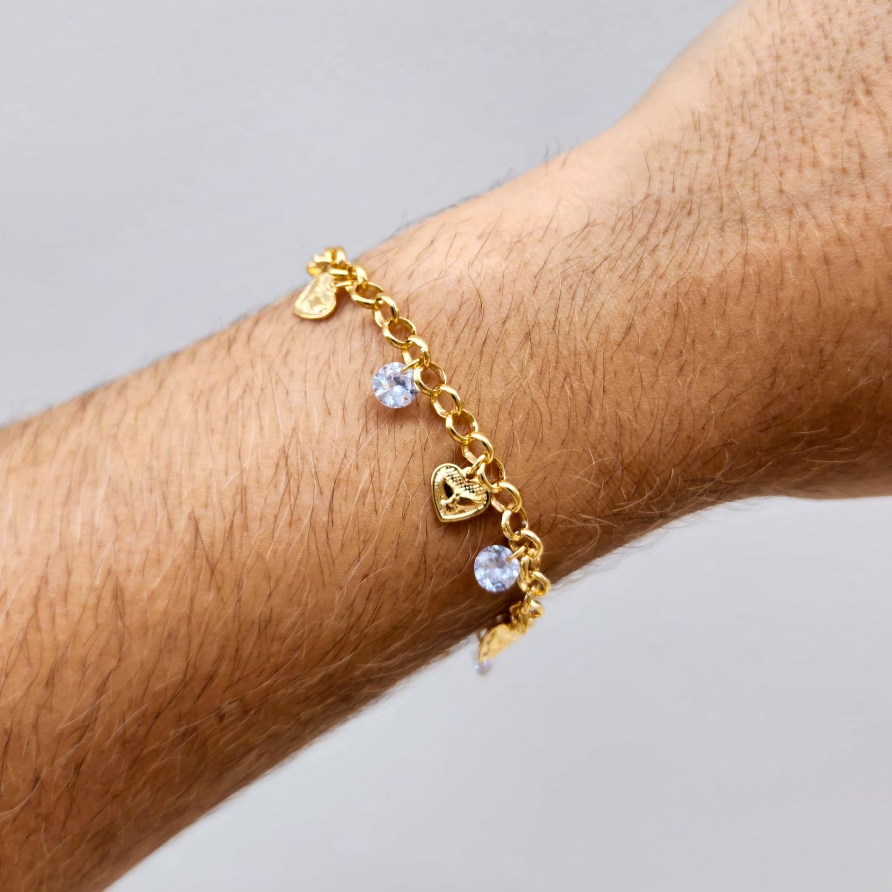 Pulseira Elo Português Espírito Santo Pomba da Paz – Banho de Ouro 18k