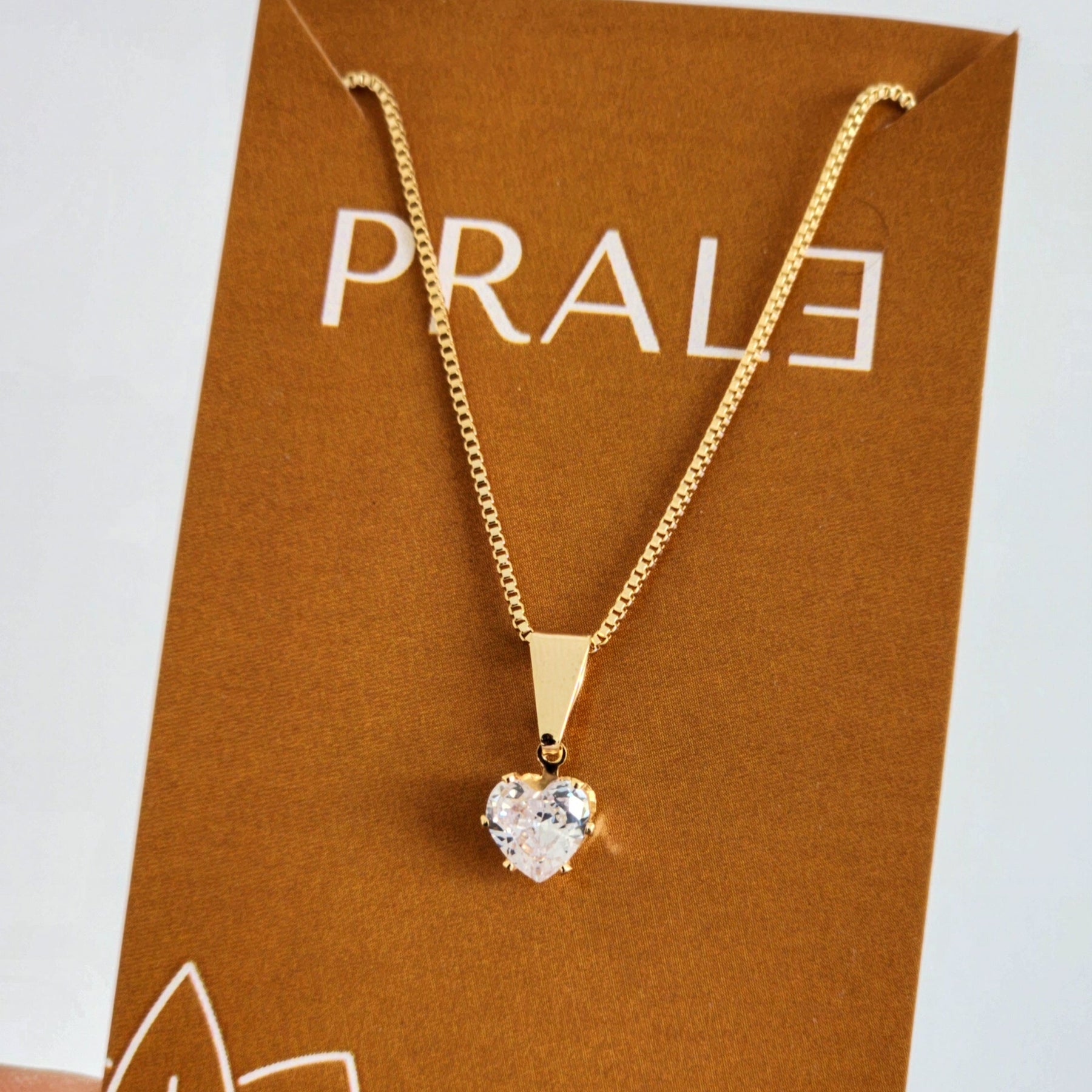 Colar Ponto de Luz Coração Zircônia - Banho de Ouro 18K