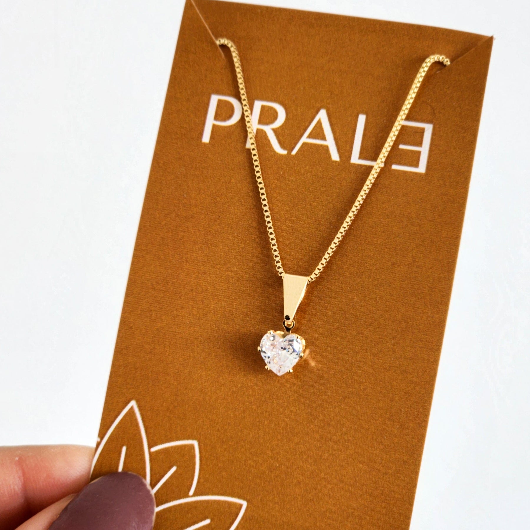 Colar Ponto de Luz Coração Zircônia - Banho de Ouro 18K