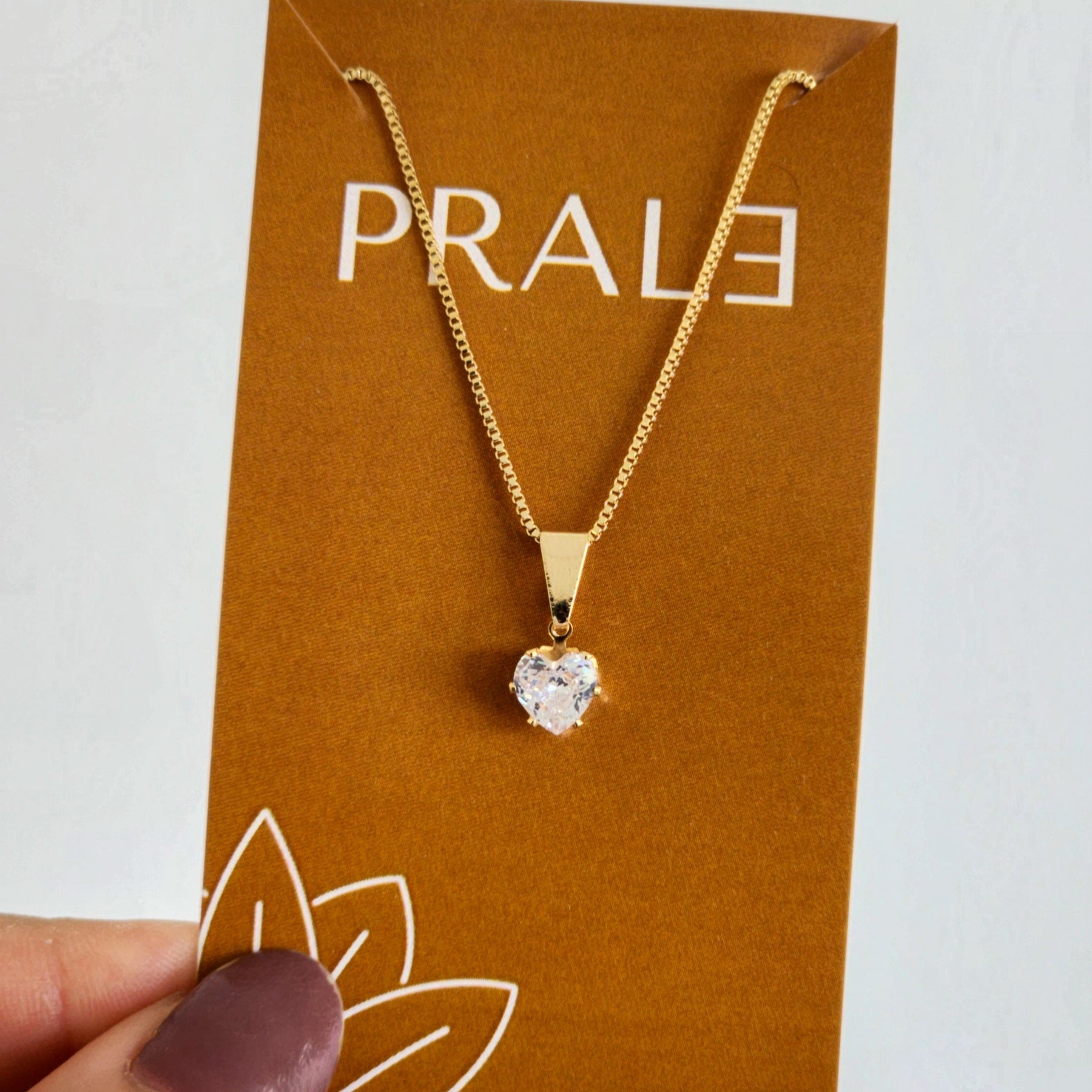 Colar Ponto de Luz Coração Zircônia - Banho de Ouro 18K