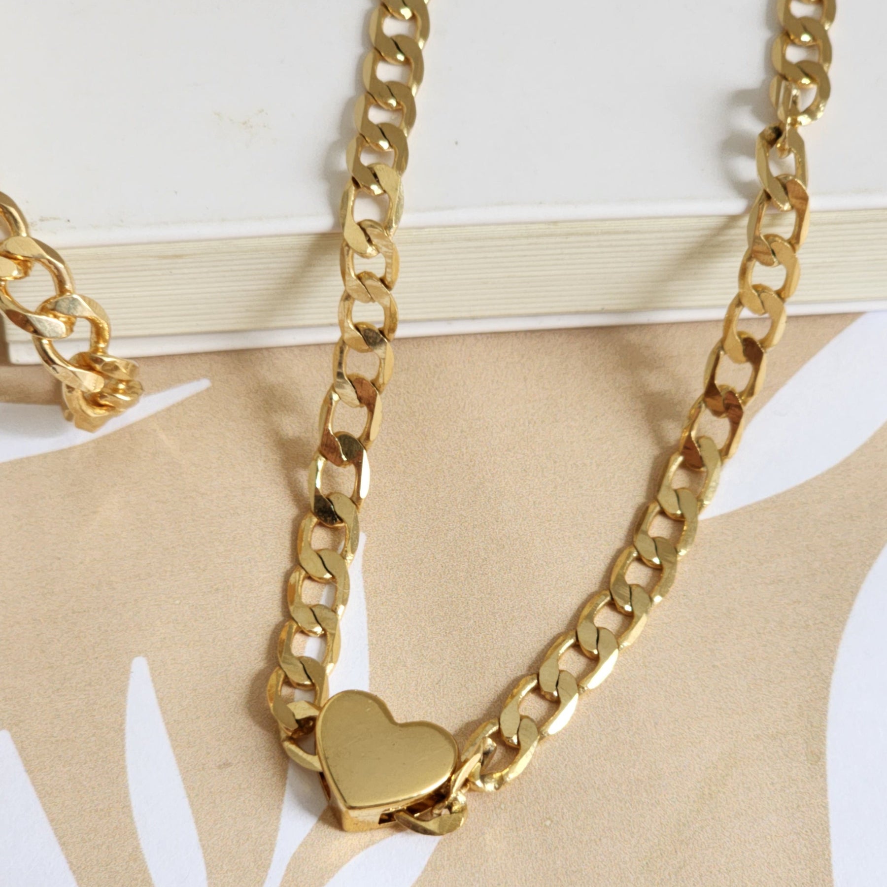 Kit Colar + Pulseira + Anel Regulável Elos Groumet Coração - Banho de Ouro 18k