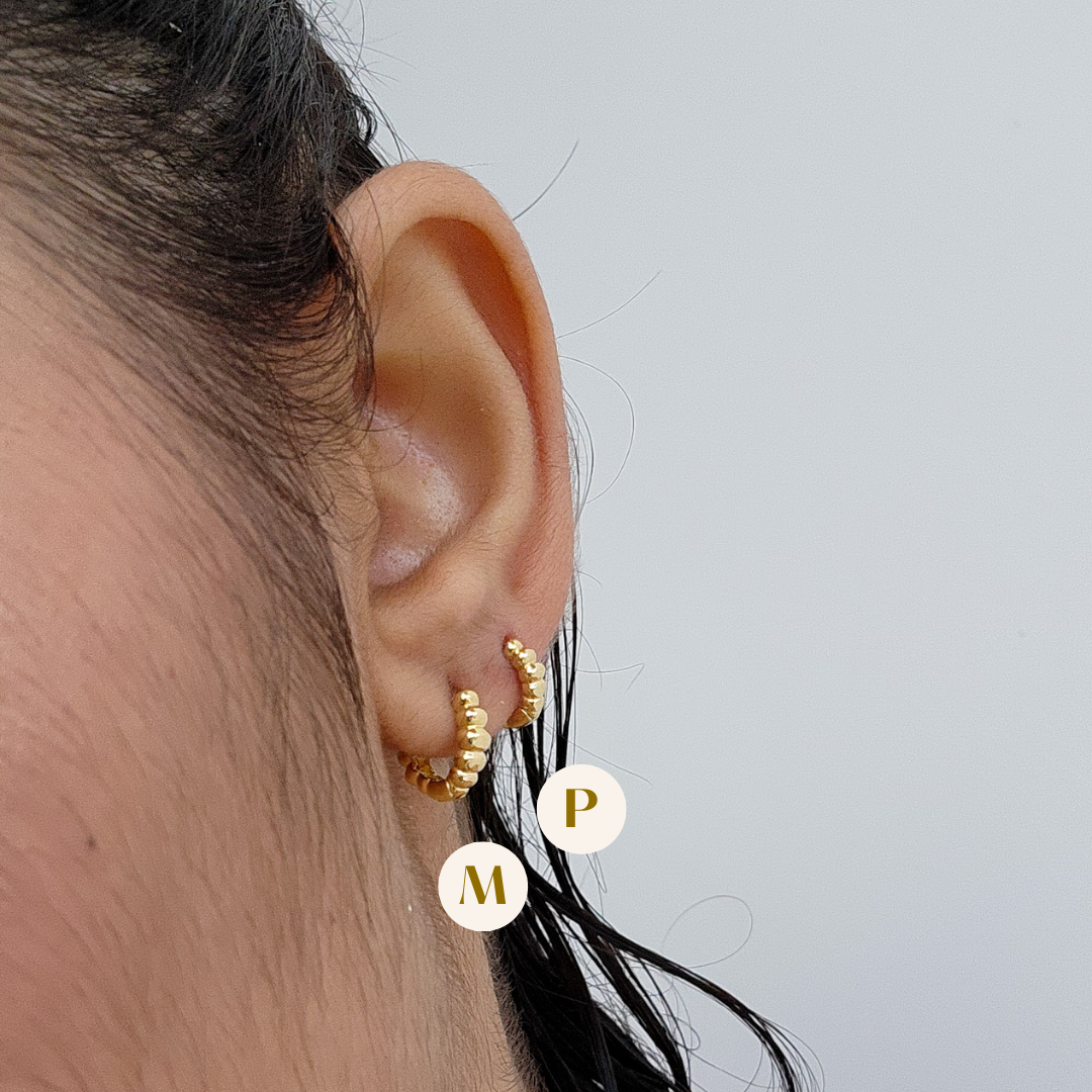 Kit Brinco Trio de Argolas Bolinhas - Banho de Ouro 18k