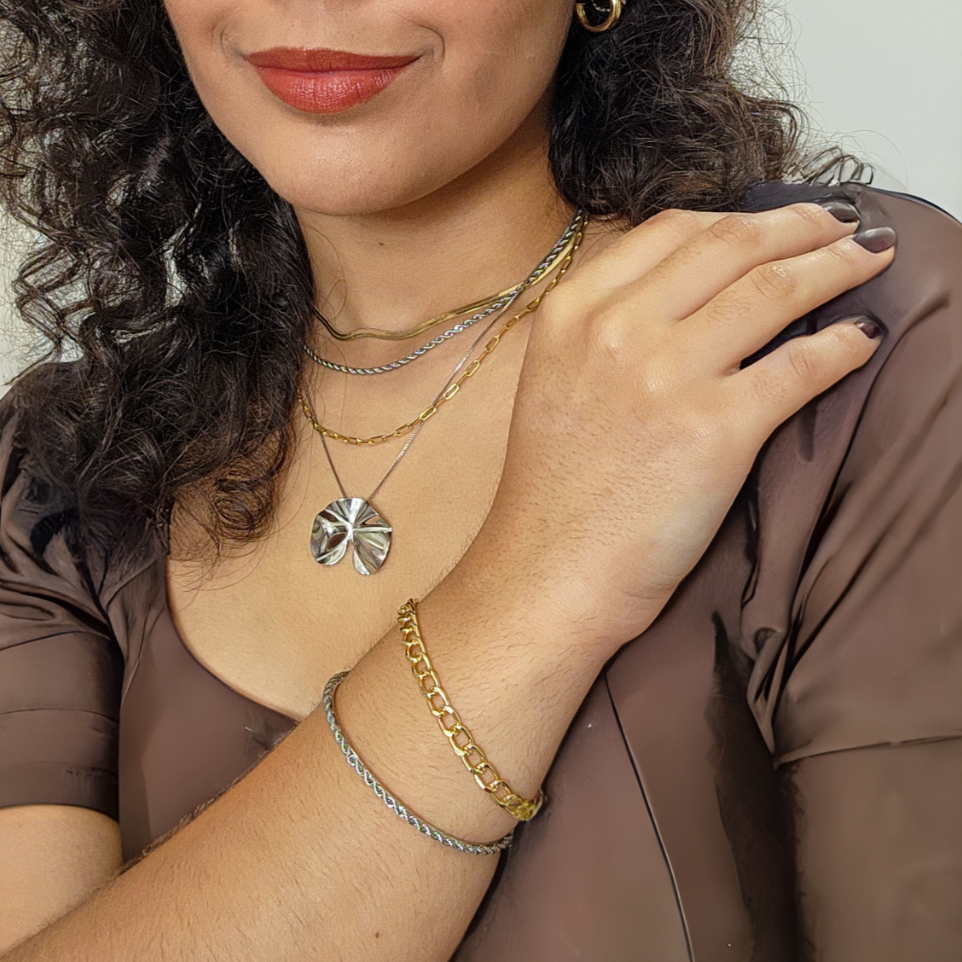 Bracelete Cordão Baiano - Banho de Ródio Branco