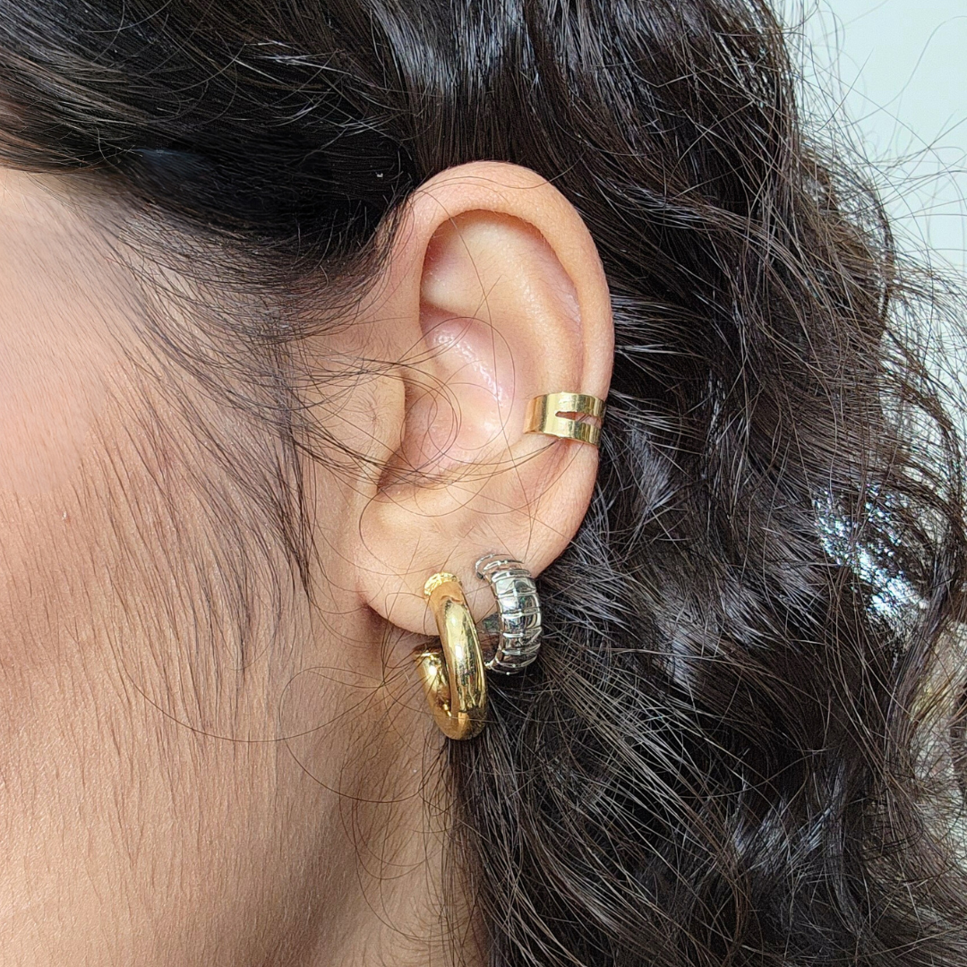 Brinco Argola Chunky – Banho de Ouro 18k