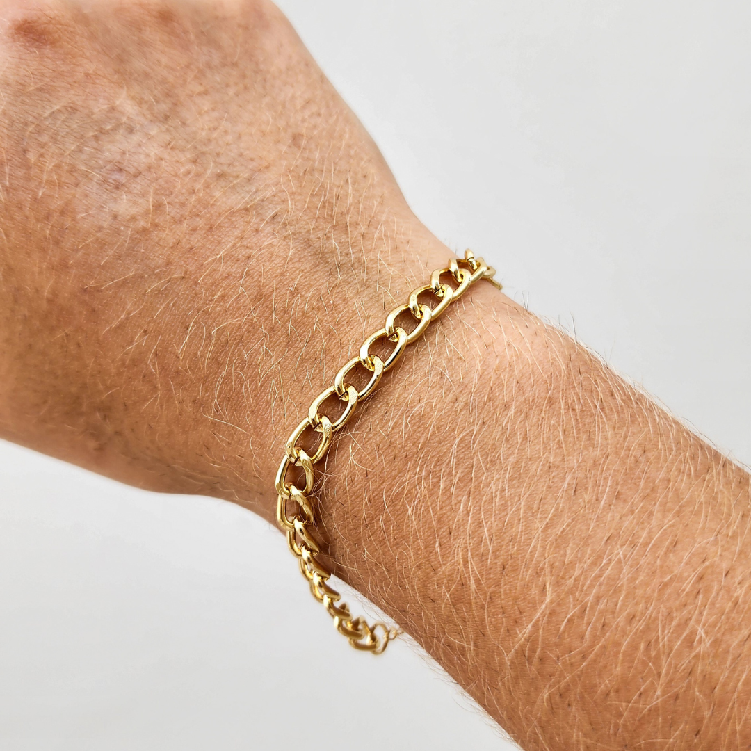 Pulseira Elos Groumet - Banho de Ouro 18k