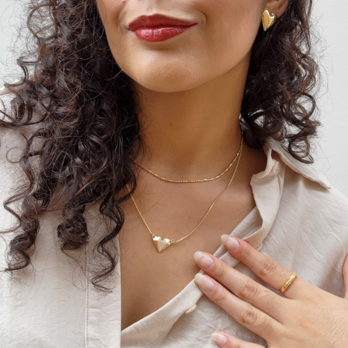 Choker Tubinhos e Bolinhas - Banho de Ouro 18k