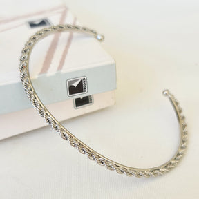 Bracelete Cordão Baiano - Banho de Ródio Branco