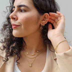 Colar Plaquinha Coração - Banho de Ouro 18k