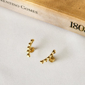 Brinco Ear Cuff Corações - Banho de Ouro 18k