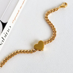 Pulseira Corrente Coração - Banho de Ouro 18k