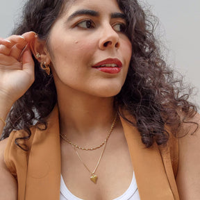 Colar Coração Orgânico Liso - Banho de Ouro 18k