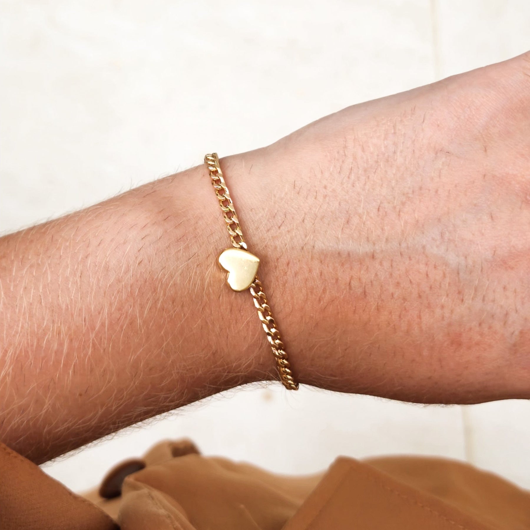 Pulseira Corrente Coração - Banho de Ouro 18k