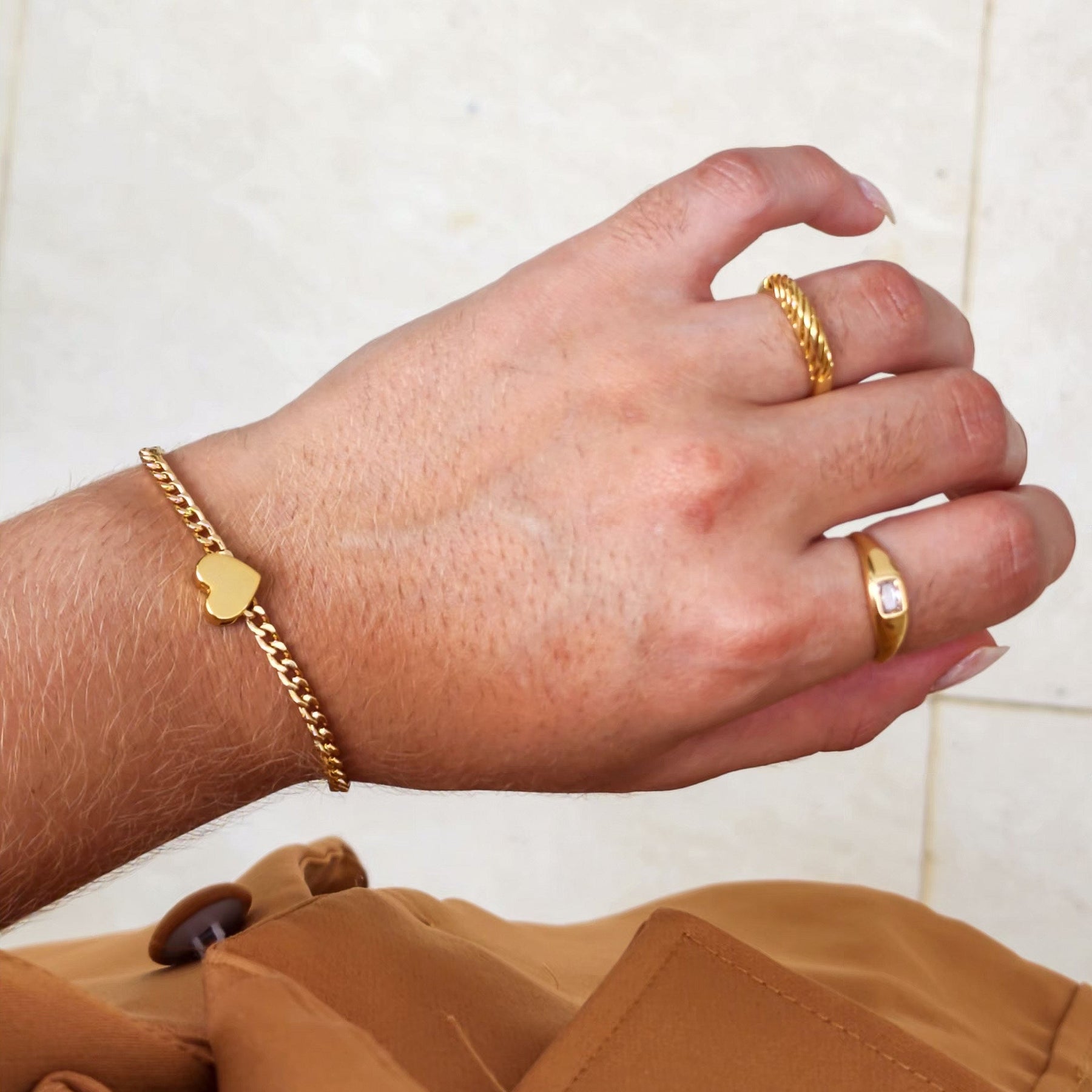 Pulseira Corrente Coração - Banho de Ouro 18k