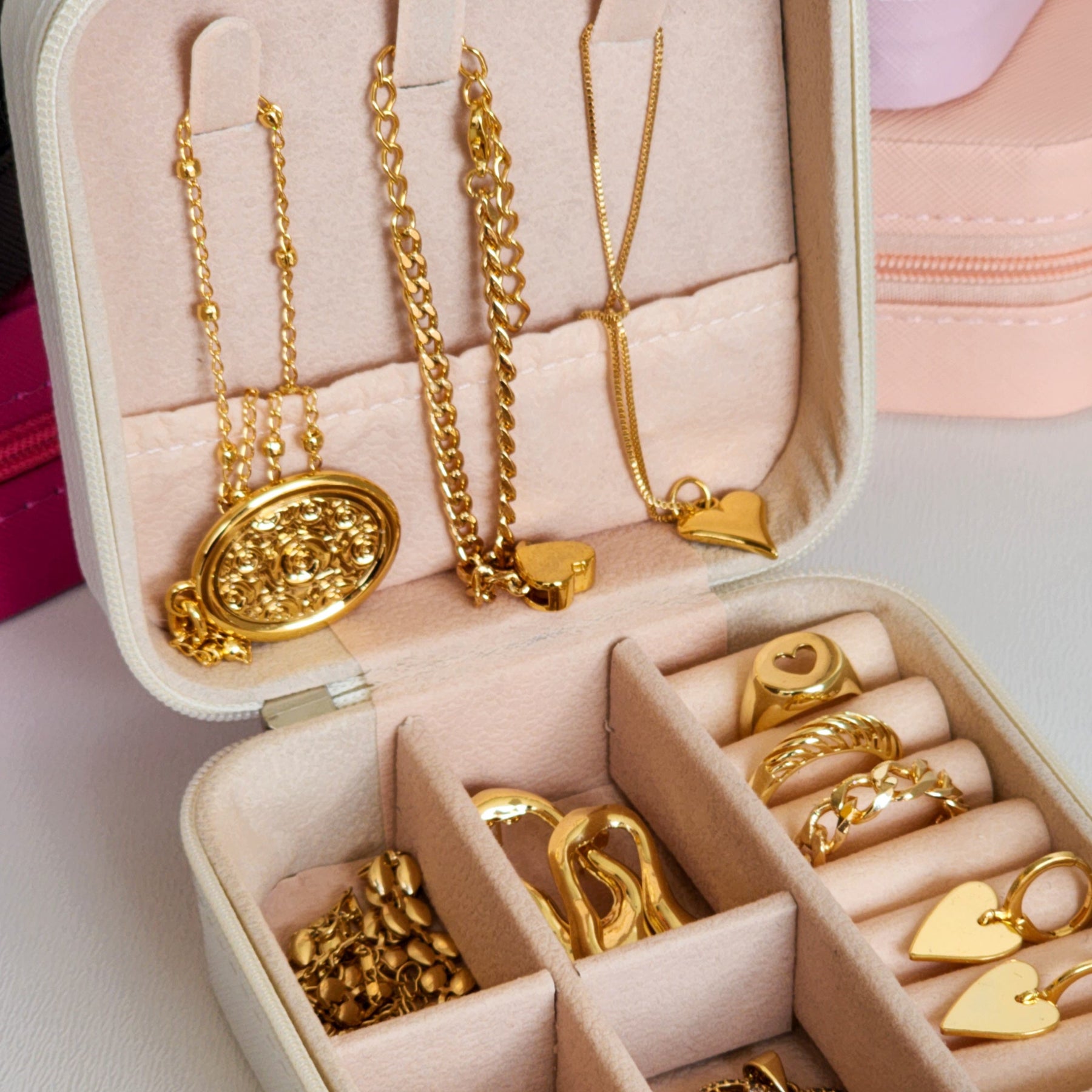 (BRINDE) Porta Joias Compacto para bolsa e viagem