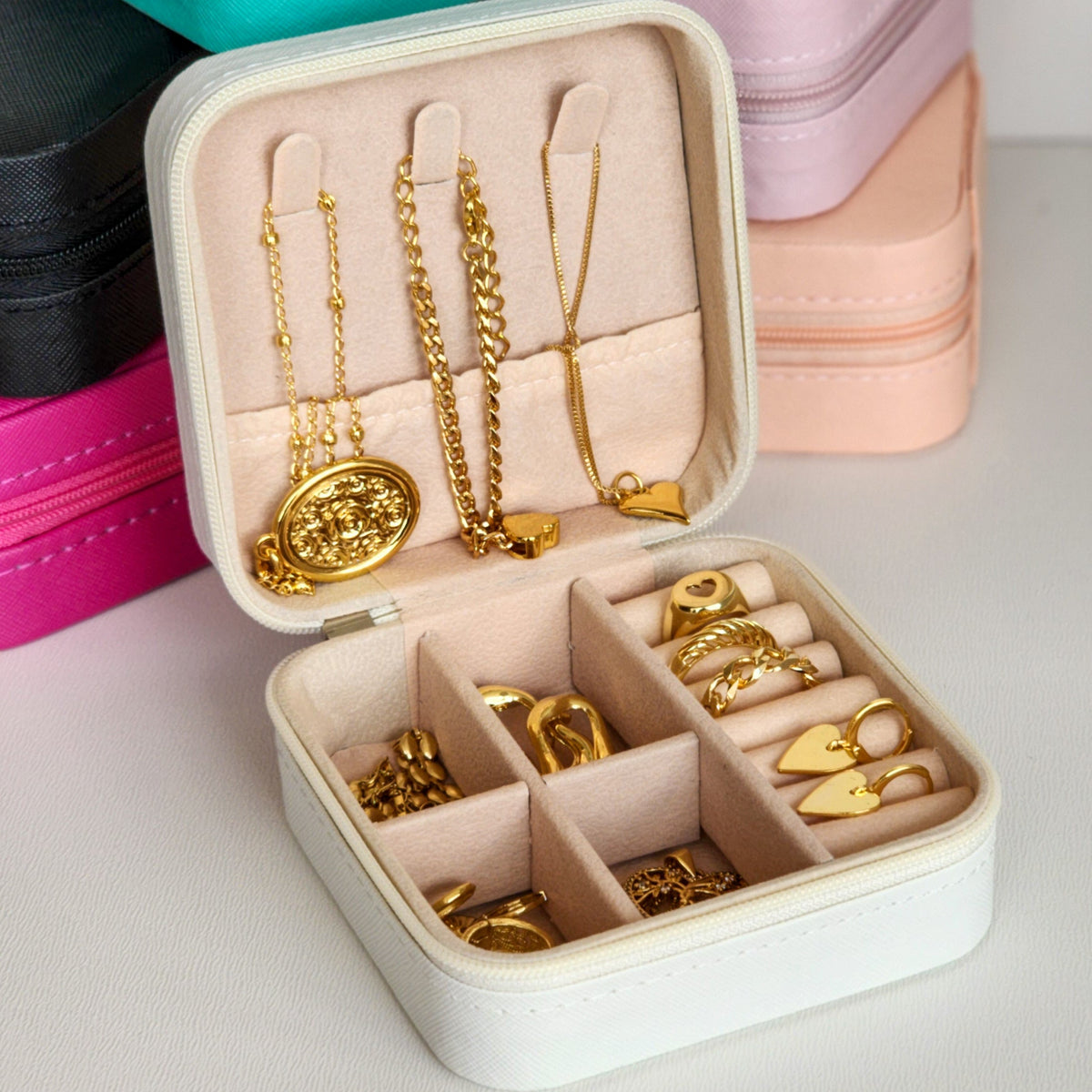 (BRINDE) Porta Joias Compacto para bolsa e viagem