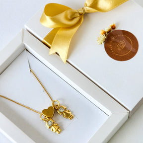 Colar Filhos Personalizado Menino Menina - Banho de Ouro 18k
