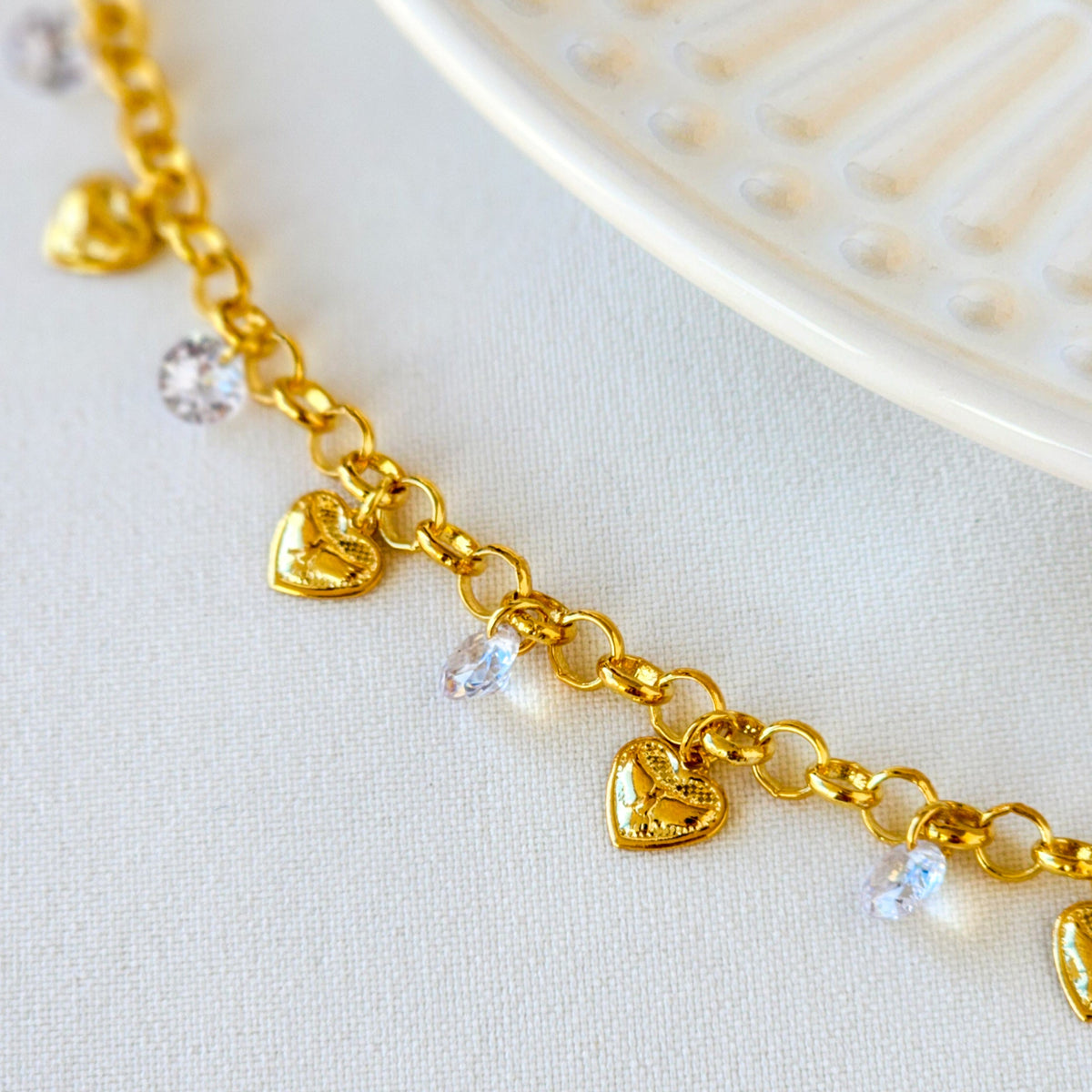 Pulseira Elo Português Espírito Santo Pomba da Paz – Banho de Ouro 18k