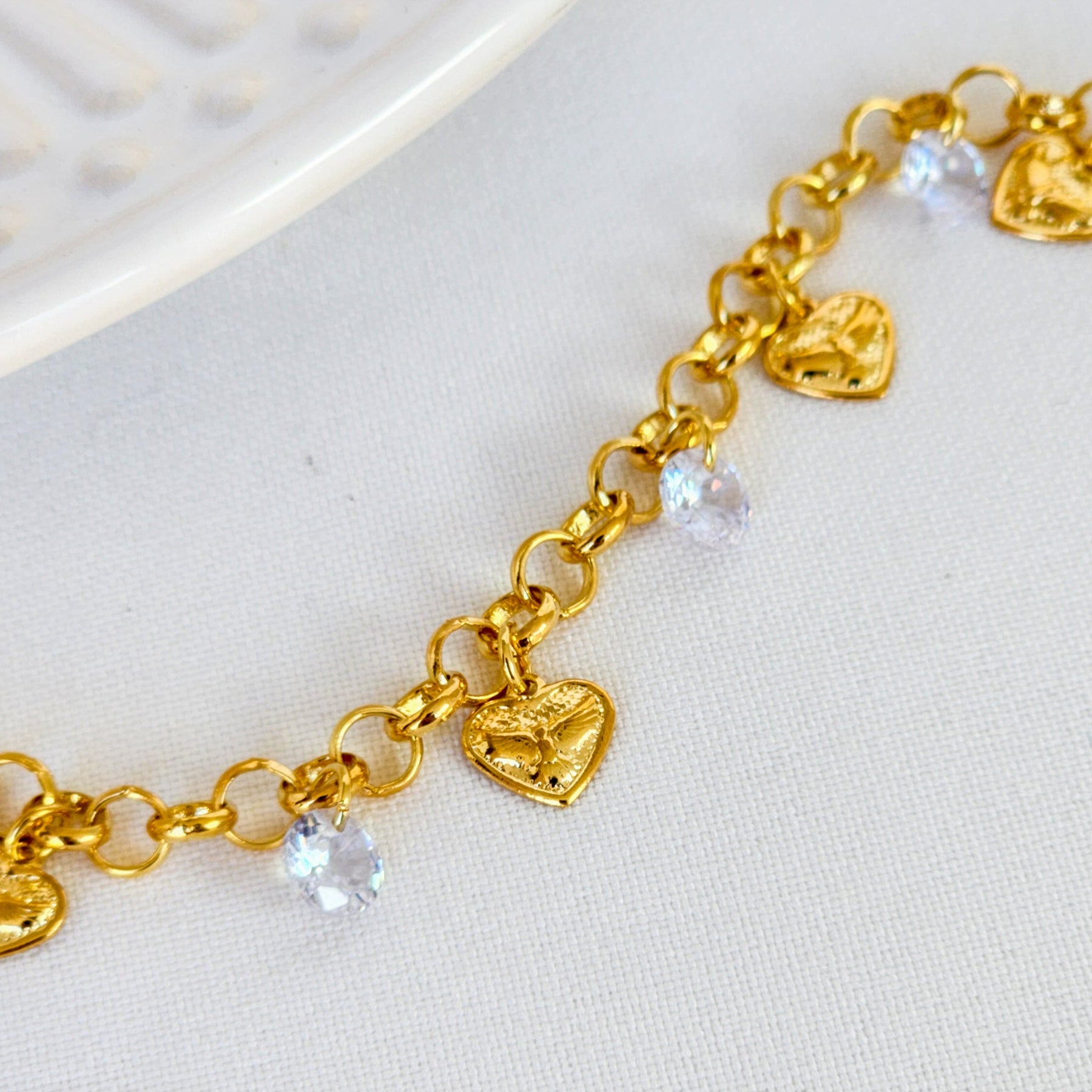 Pulseira Elo Português Espírito Santo Pomba da Paz – Banho de Ouro 18k