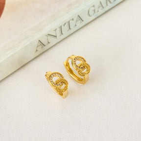 Brinco Argola Click Nó Cravejado em Zircônia – Banho de Ouro 18k