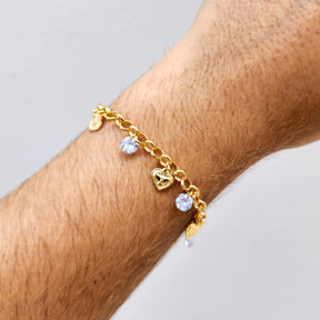 Pulseira Elo Português Espírito Santo Pomba da Paz – Banho de Ouro 18k