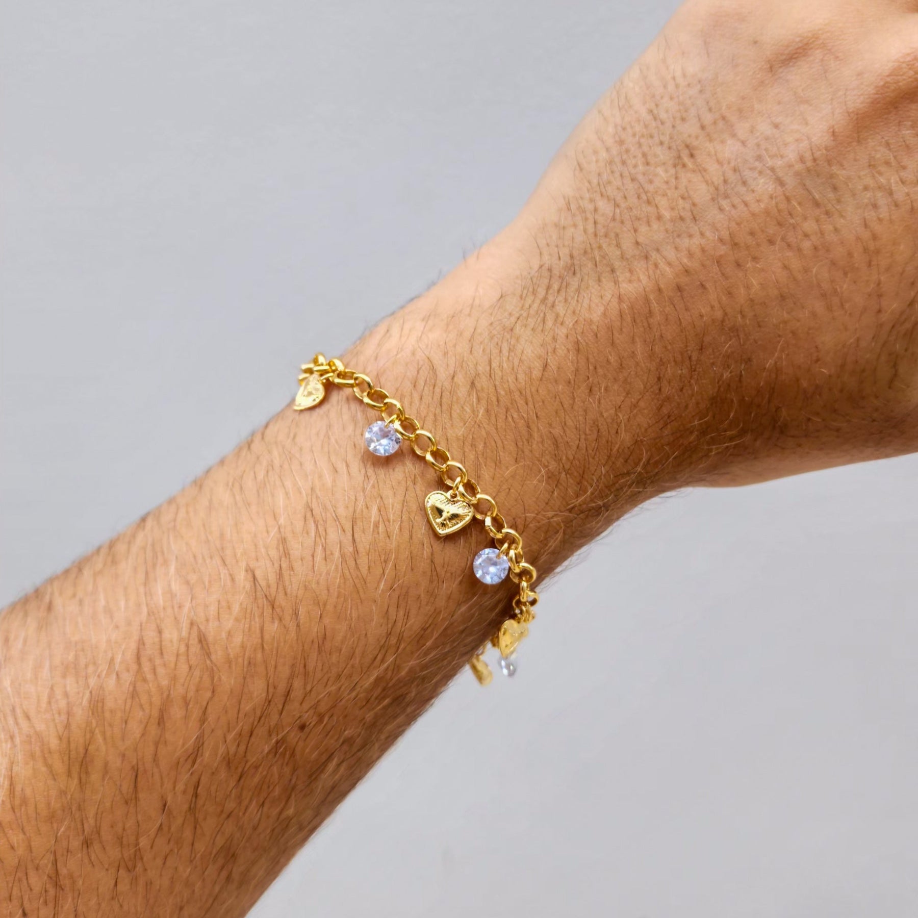 Pulseira Elo Português Espírito Santo Pomba da Paz – Banho de Ouro 18k