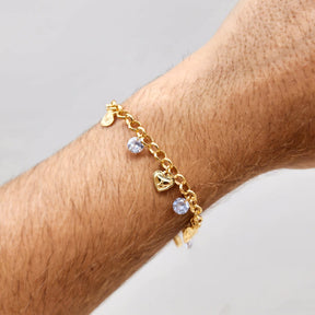 Pulseira Elo Português Espírito Santo Pomba da Paz – Banho de Ouro 18k