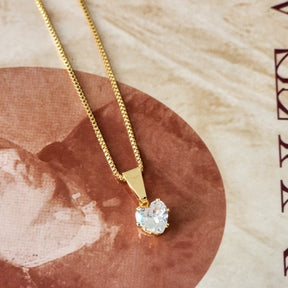 Colar Ponto de Luz Coração Zircônia - Banho de Ouro 18K