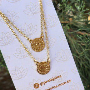 Colar Escapulário São Bento - Banho de Ouro 18k